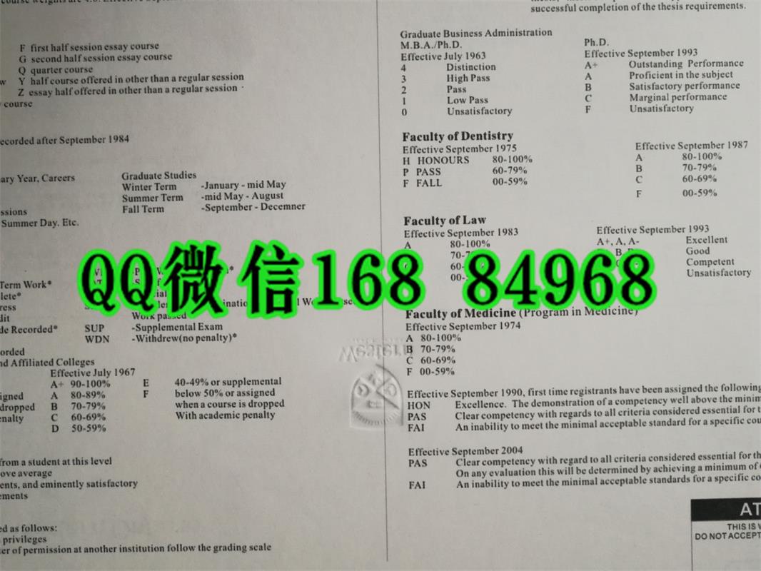 原版真实西安大略大学成绩单钢印University of Western Ontario transcript，加拿大UWO大学成绩单印刷