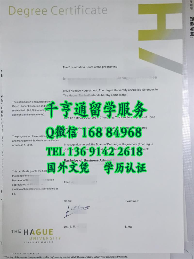 荷兰海牙大学毕业证，Hague University of Applied Sciences diploma degree