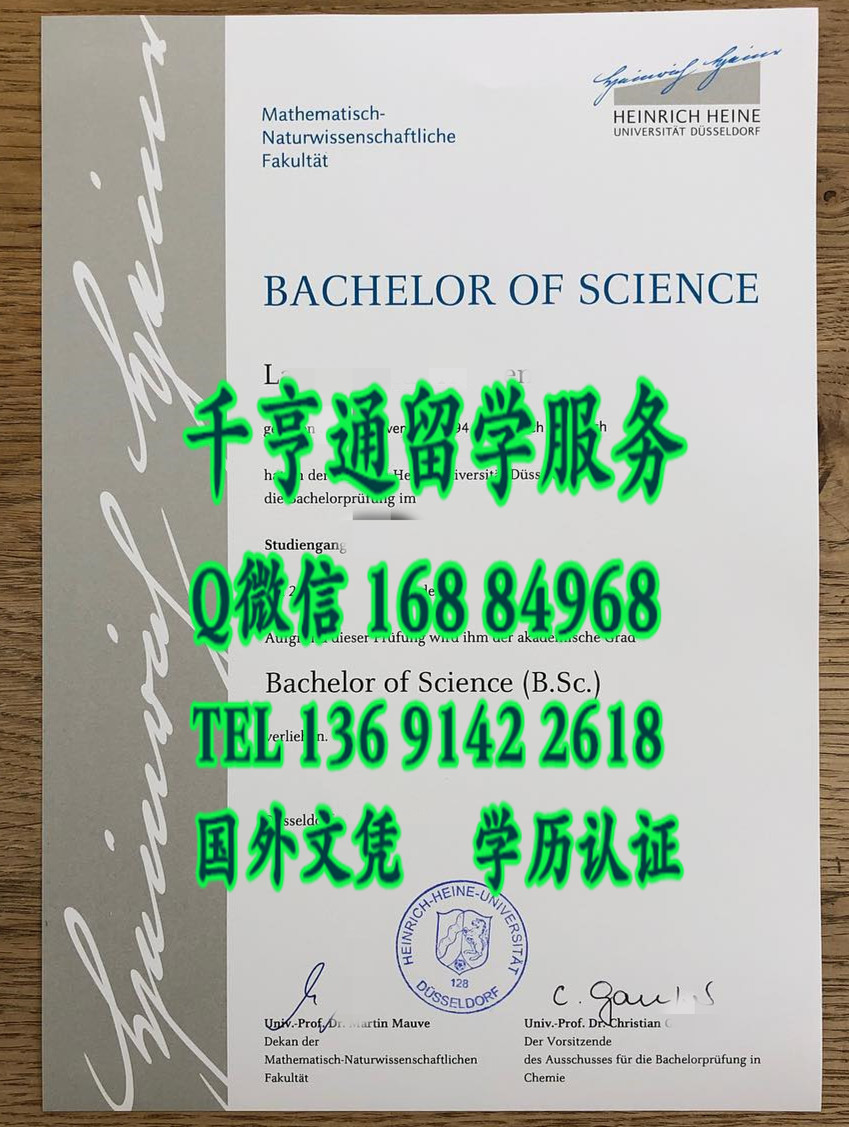 德国杜塞尔多夫大学毕业证学位样本，Heinrich-Heine-Universität Düsseldorf diploma