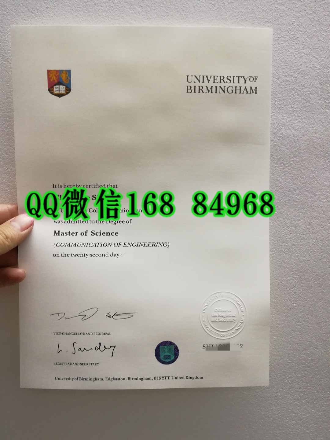 University of Birmingham diploma degree,英国伯明翰大学毕业证学位防伪