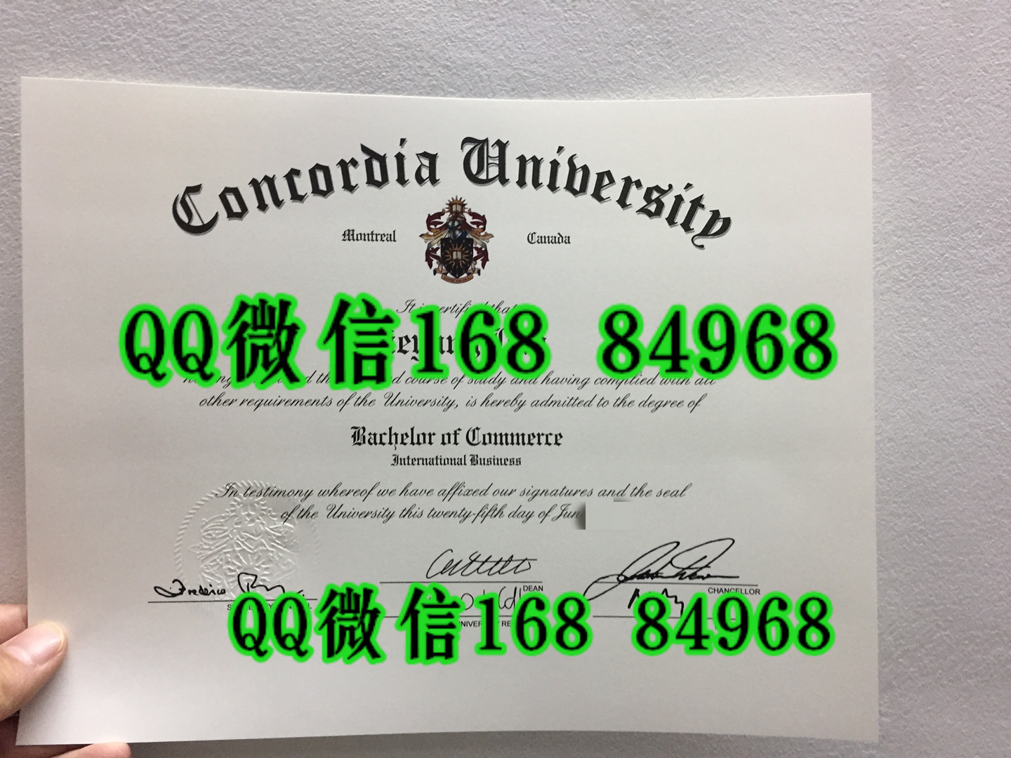 加拿大康考迪亚大学Concordia University毕业证钢印实拍，加拿大文凭制作