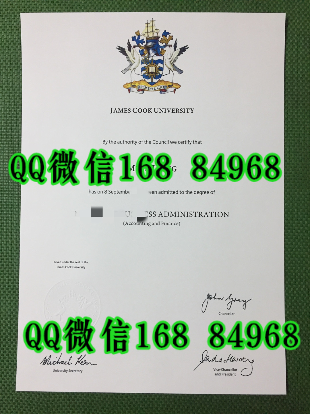 澳洲JCU大学硕士毕业证，詹姆斯·库克大学James Cook University毕业证范例