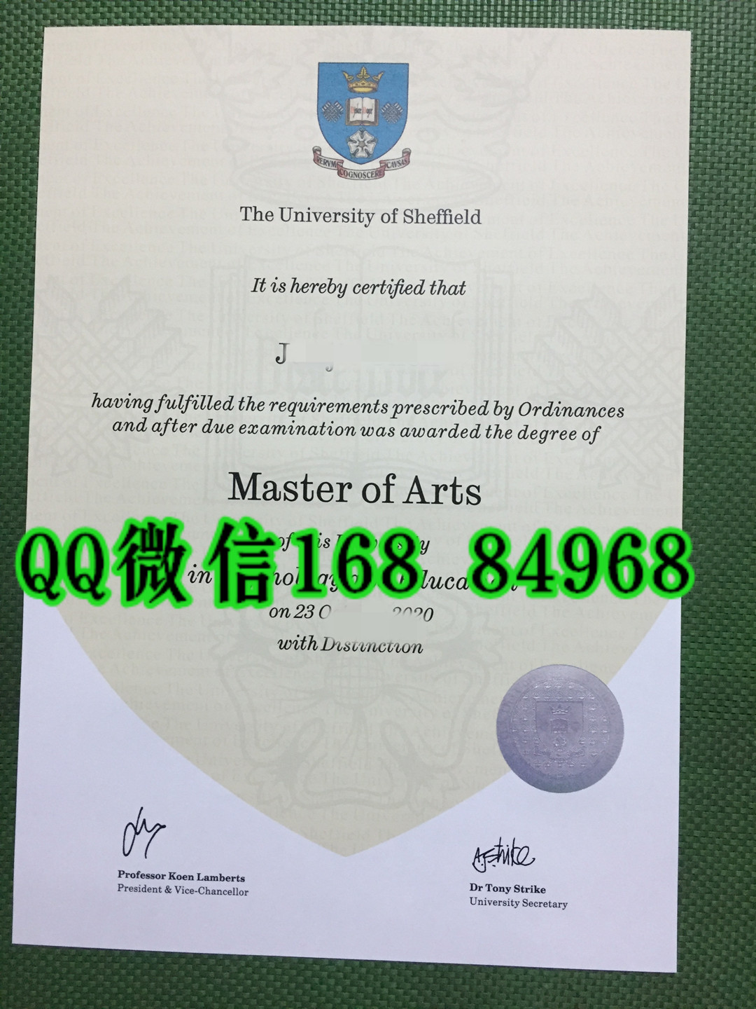 定制英国硕士毕业证,英国谢菲尔德大学硕士毕业证展示University of Sheffield diploma degree