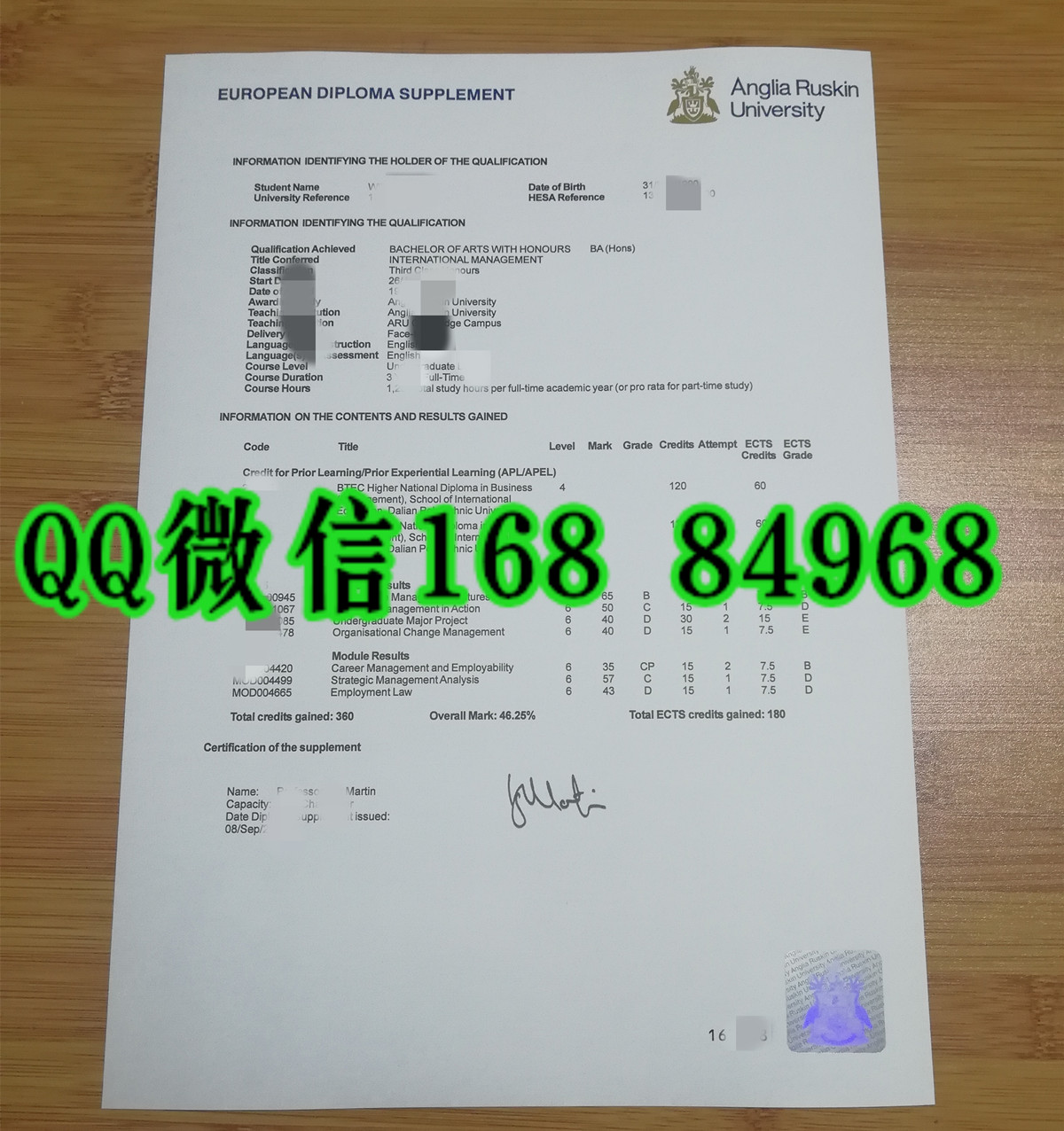 英国安格利亚鲁斯金大学成绩单，anglia ruskin university transcript