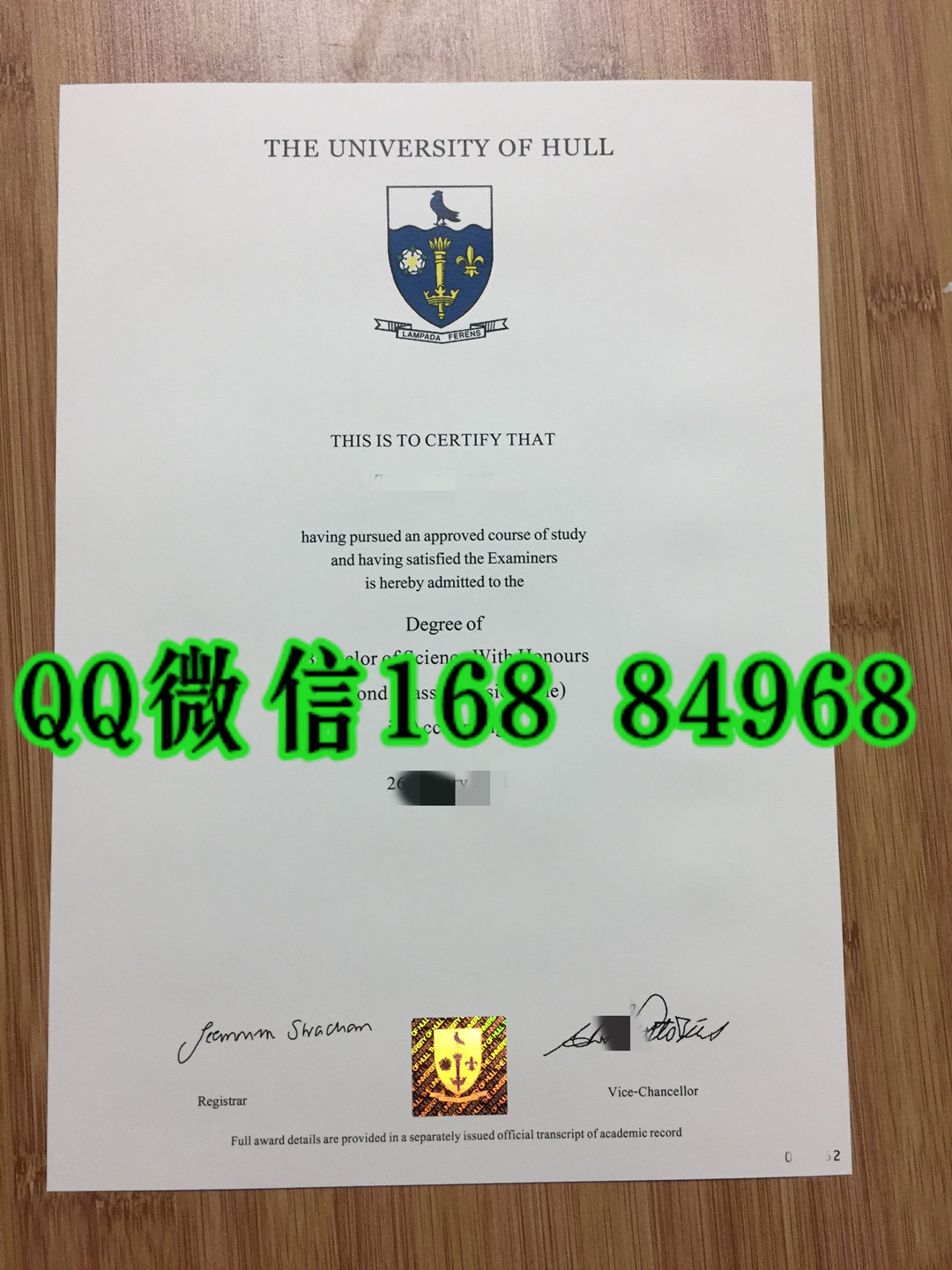 英国赫尔大学毕业证防伪实拍，University of Hull diploma degree