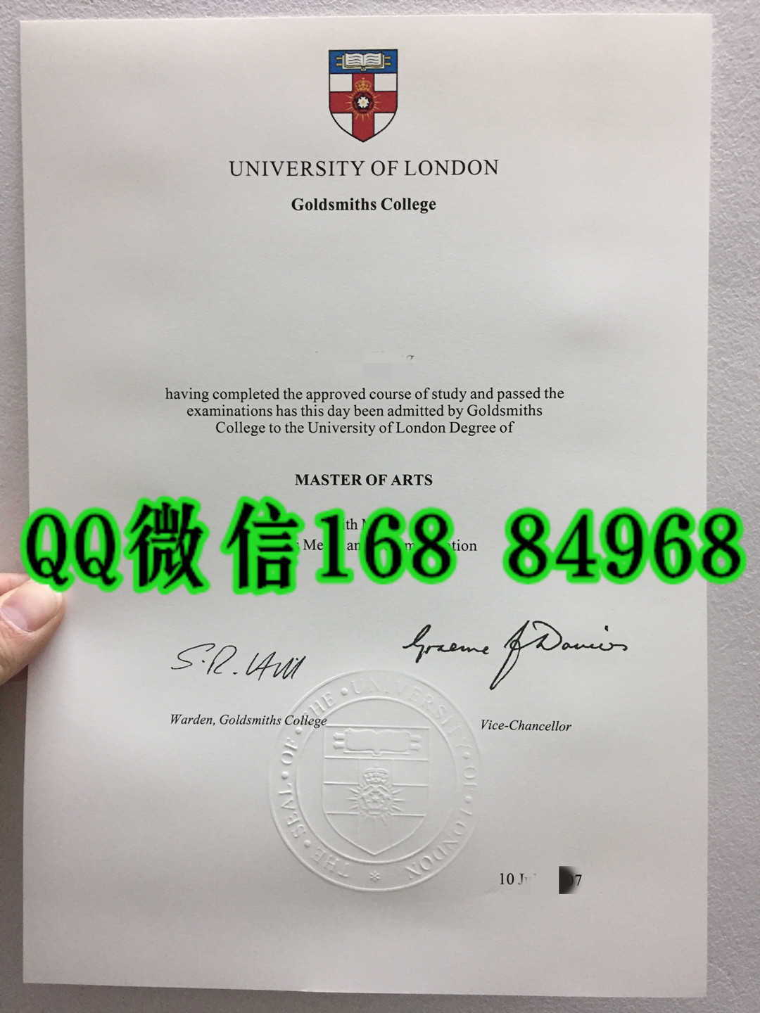 伦敦大学金史密斯学院毕业证成绩单，Goldsmiths, University of London diploma degree