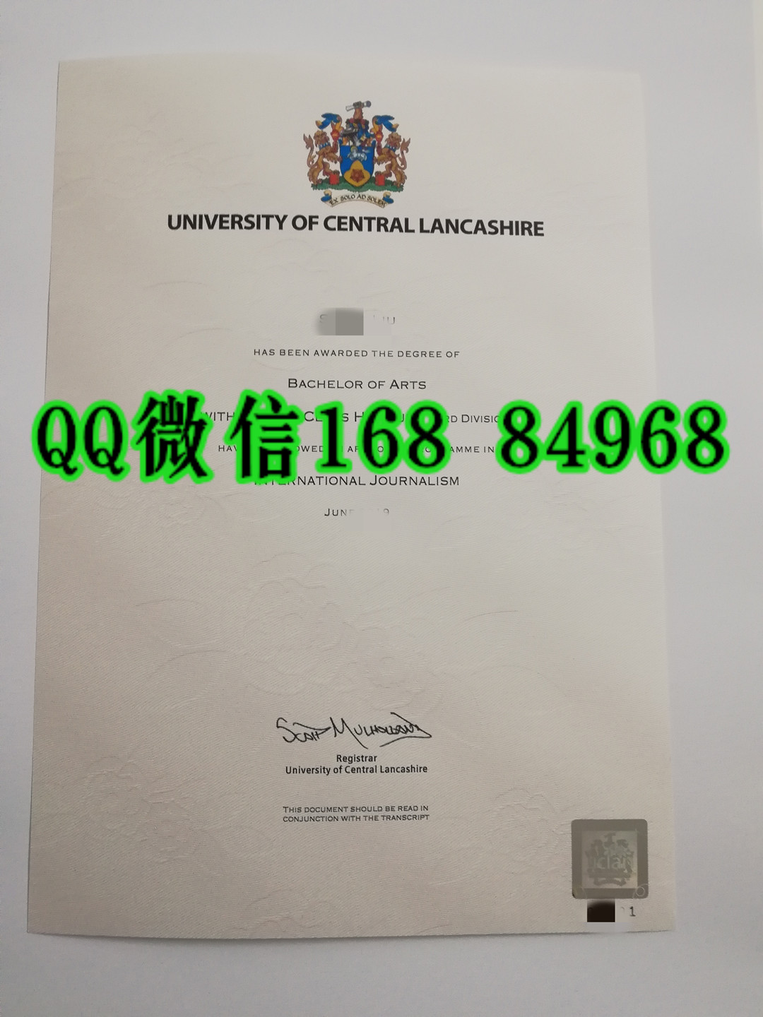 原版Copy：英国中央兰开夏大学毕业证-University of Central Lancashire diploma degree