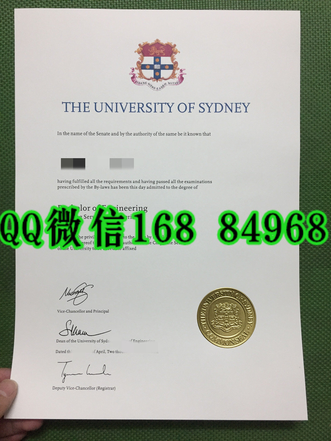 澳洲悉尼大学毕业证高清实拍，University of Sydney diploma degree