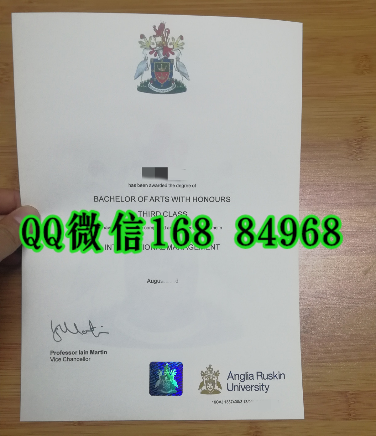 英国安格利亚鲁斯金大学毕业证实拍，anglia ruskin university diploma degree