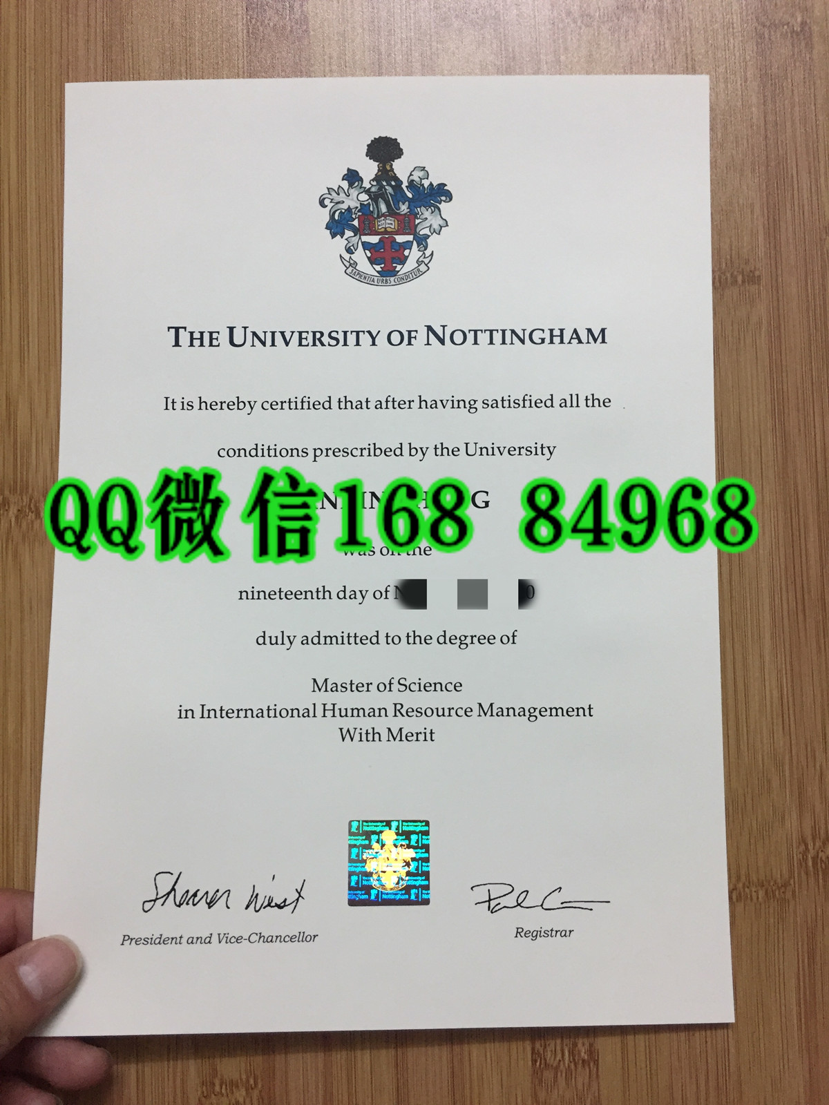 英国诺丁汉大学University of Nottingham硕士毕业证,英国大学毕业证成绩单印刷