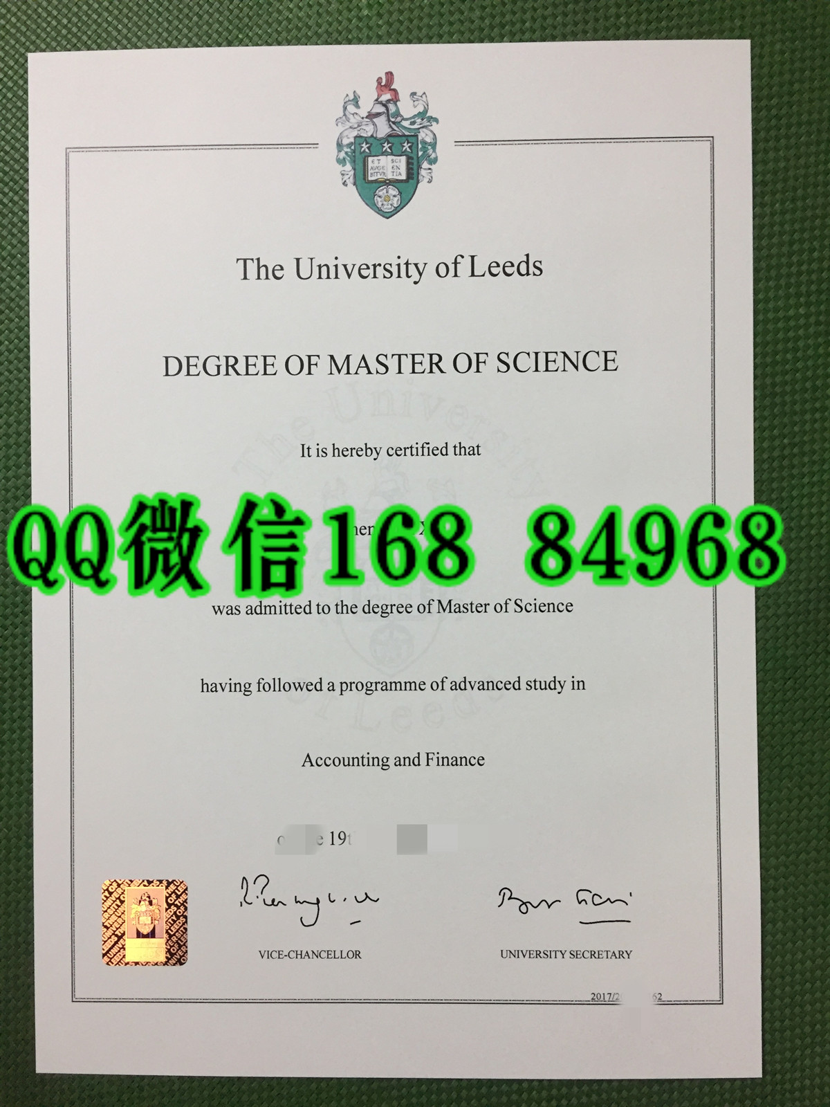 University of Leeds MSC  master degree transcript_英国利兹大学硕士学位毕业证成绩单