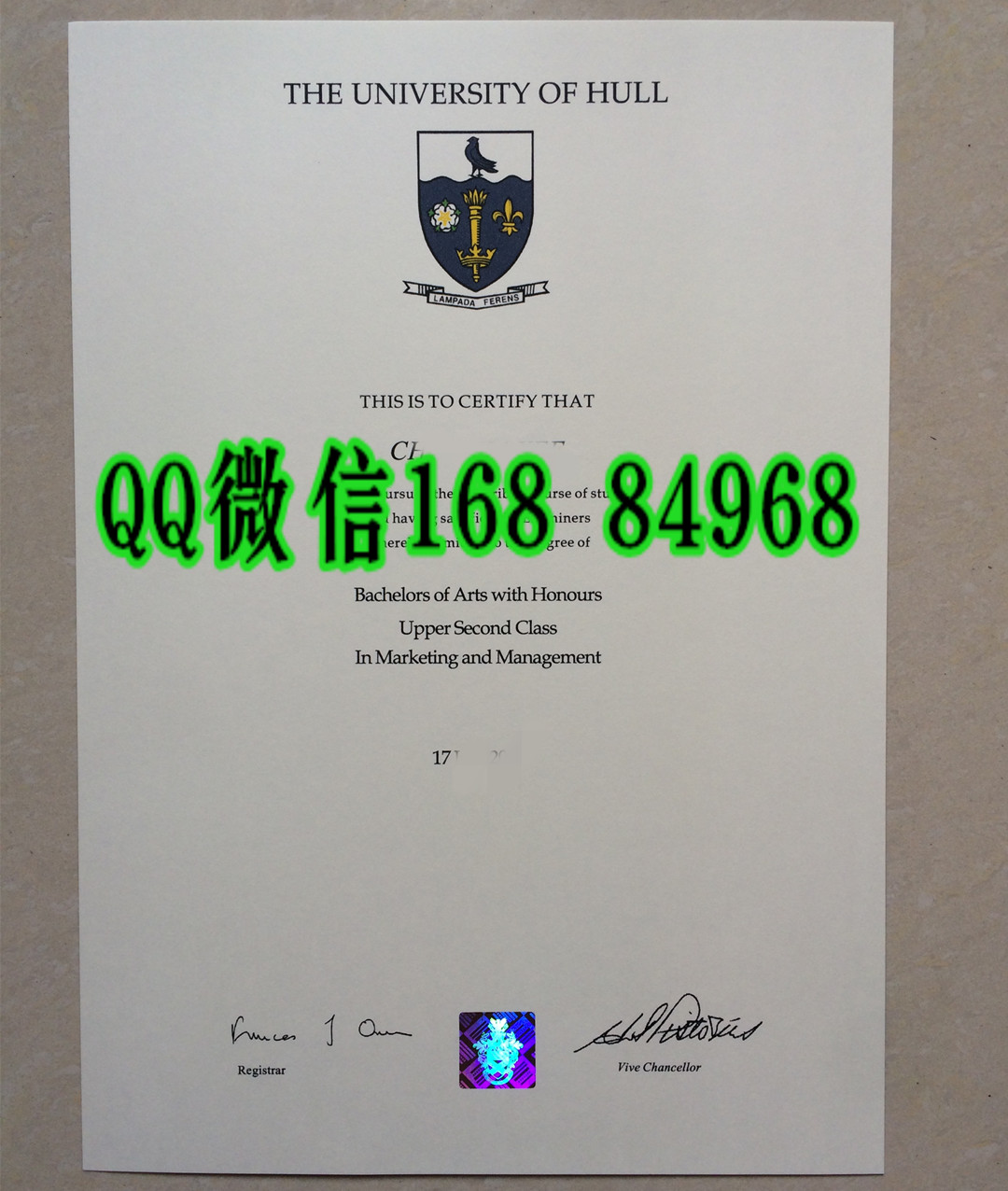 英国赫尔大学毕业证成绩单实拍，The University of Hull diploma degree