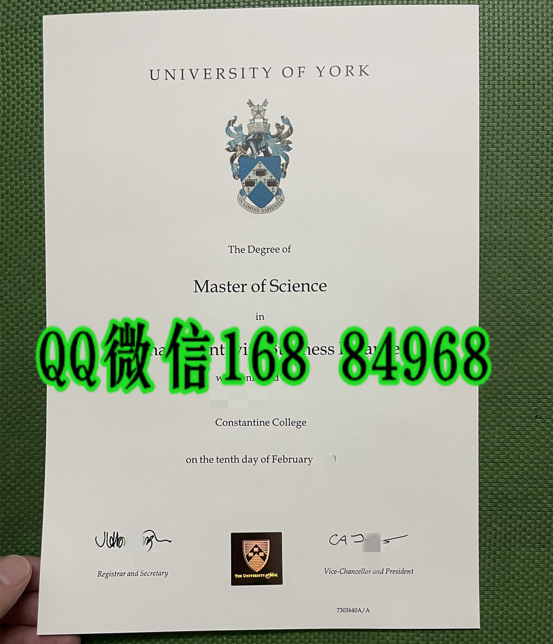 定制英国约克大学毕业证成绩单，英国约克大学文凭学历留信网认证University of York diploma degree