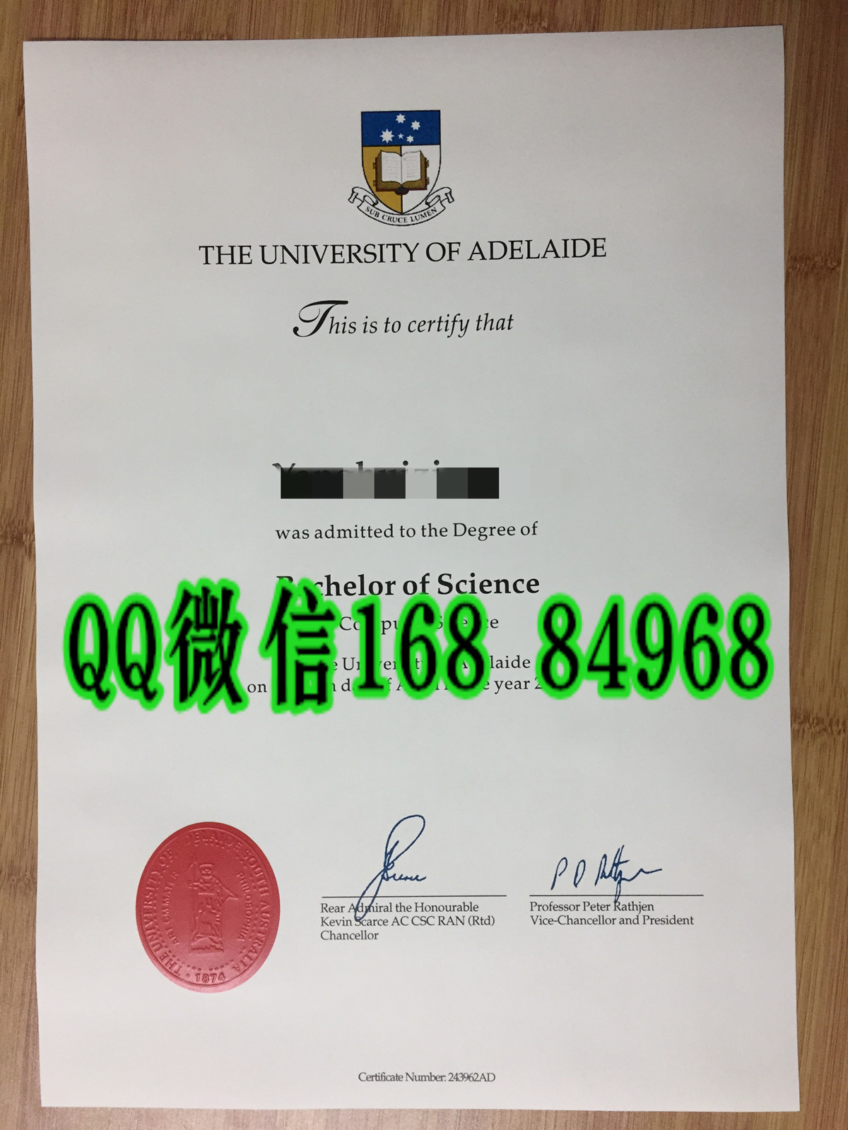 阿德莱德大学毕业证分享，阿德莱德大学毕业证留信认证The University of Adelaide diploma