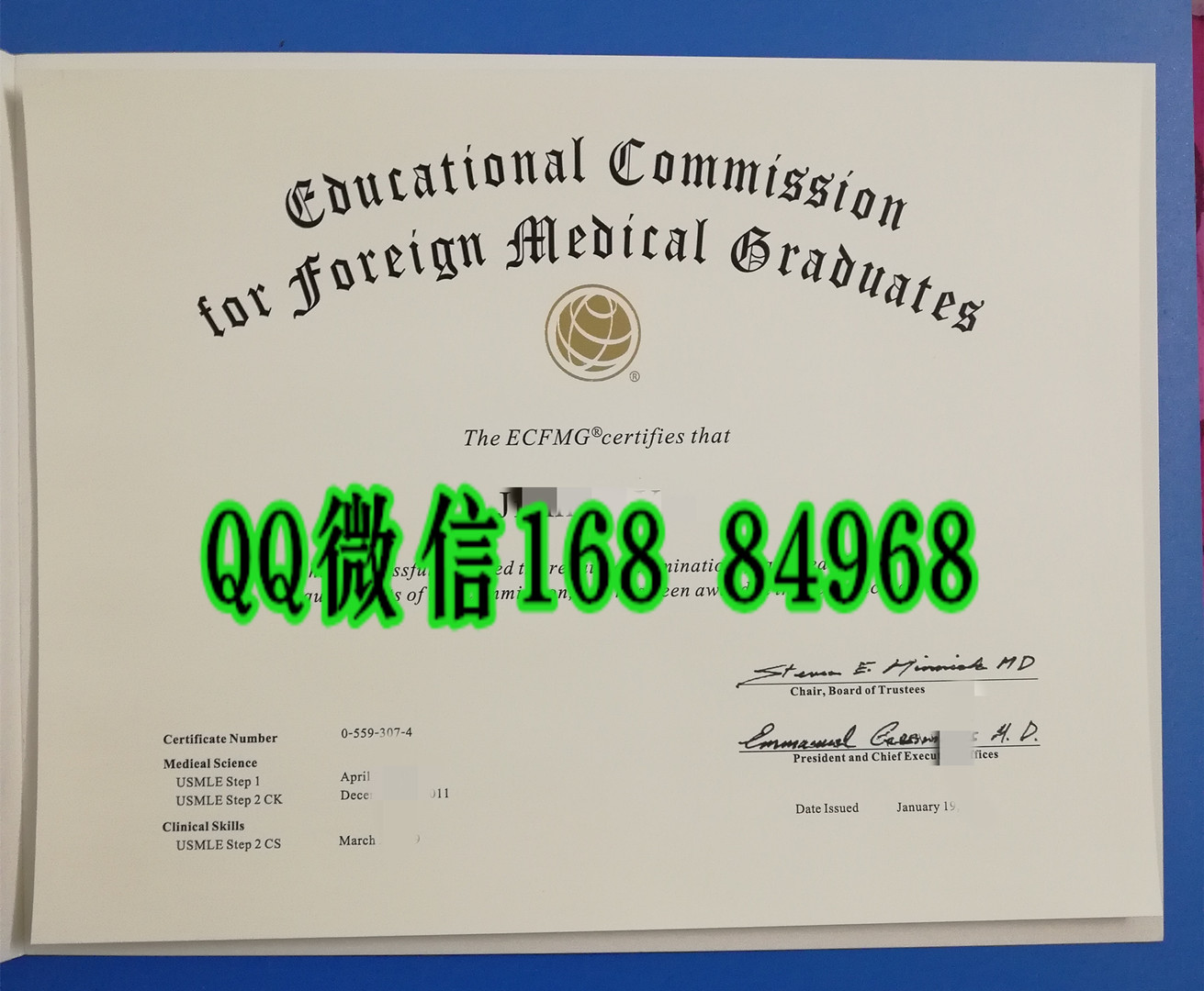 ECFMG证书，美国医生执照，美国职业医师资格证书