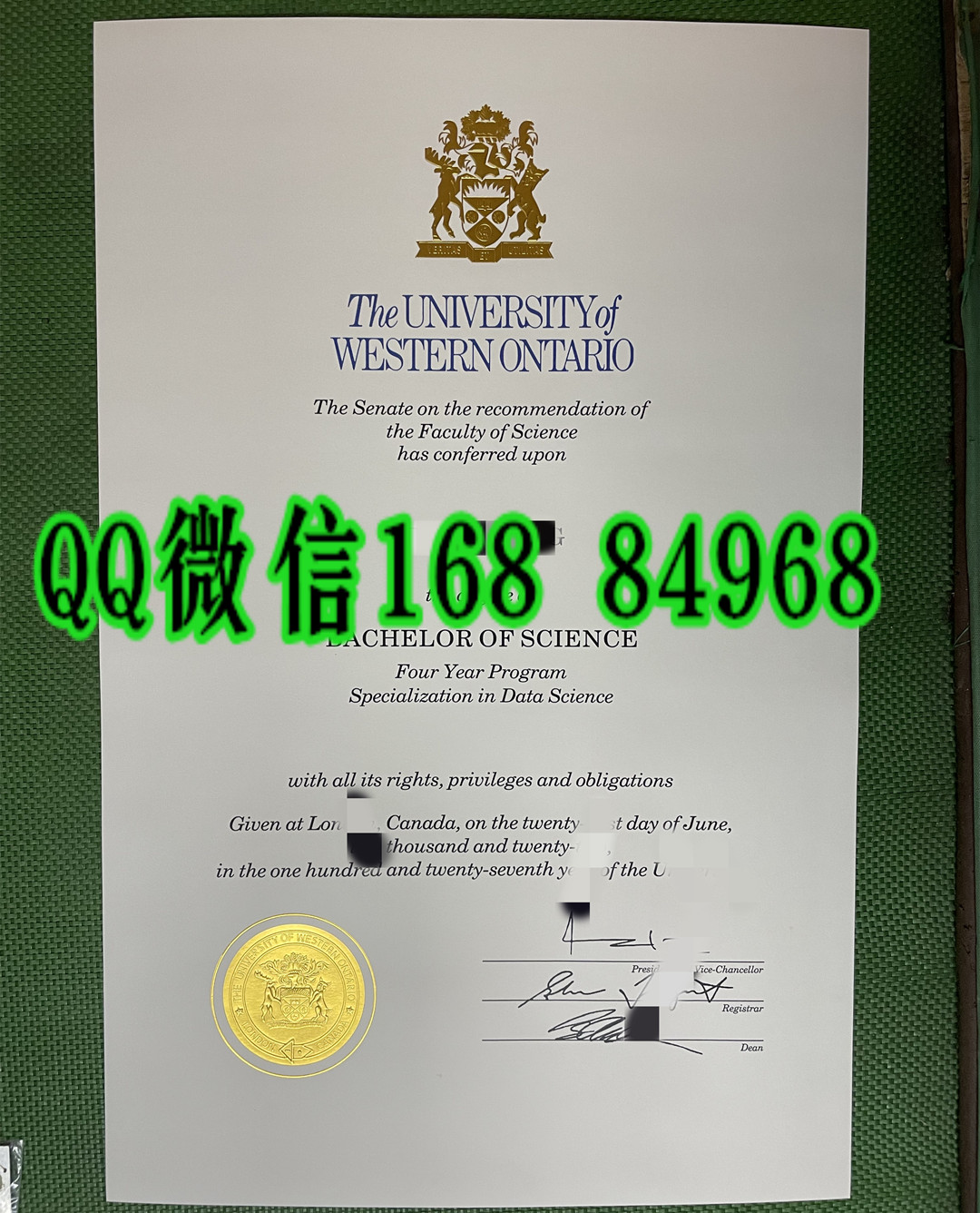 定制加拿大西安大略大学毕业证，加拿大西安大略大学文凭certificate留信网认证