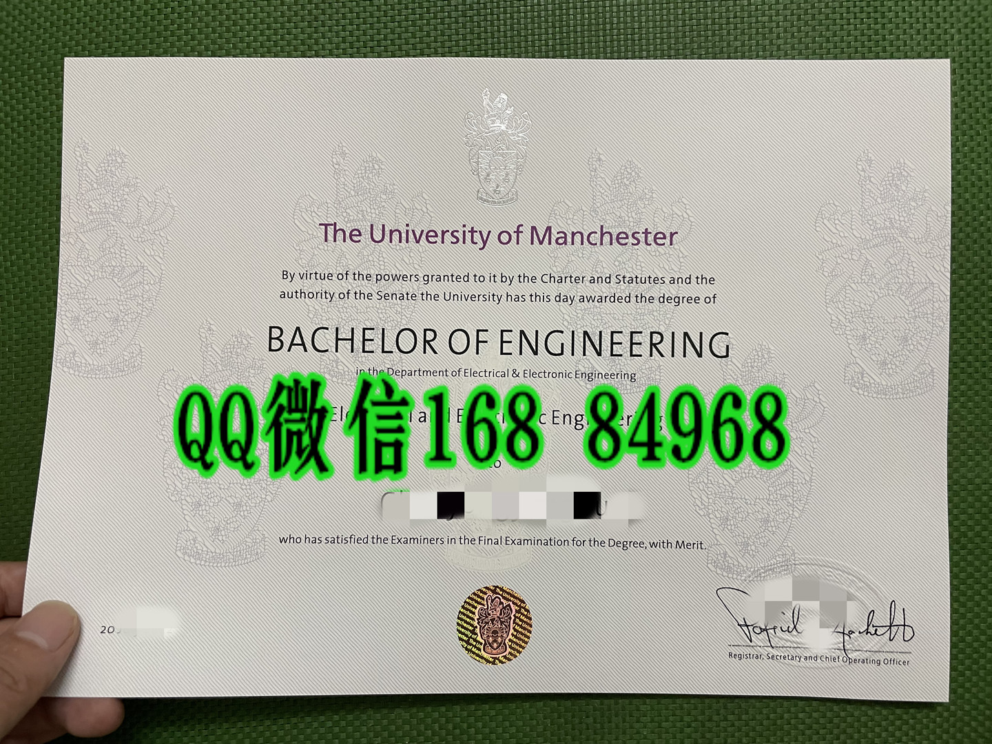 英国曼彻斯特大学毕业证本科学士学位证书，欣赏英国曼大UoM毕业证书防伪工艺