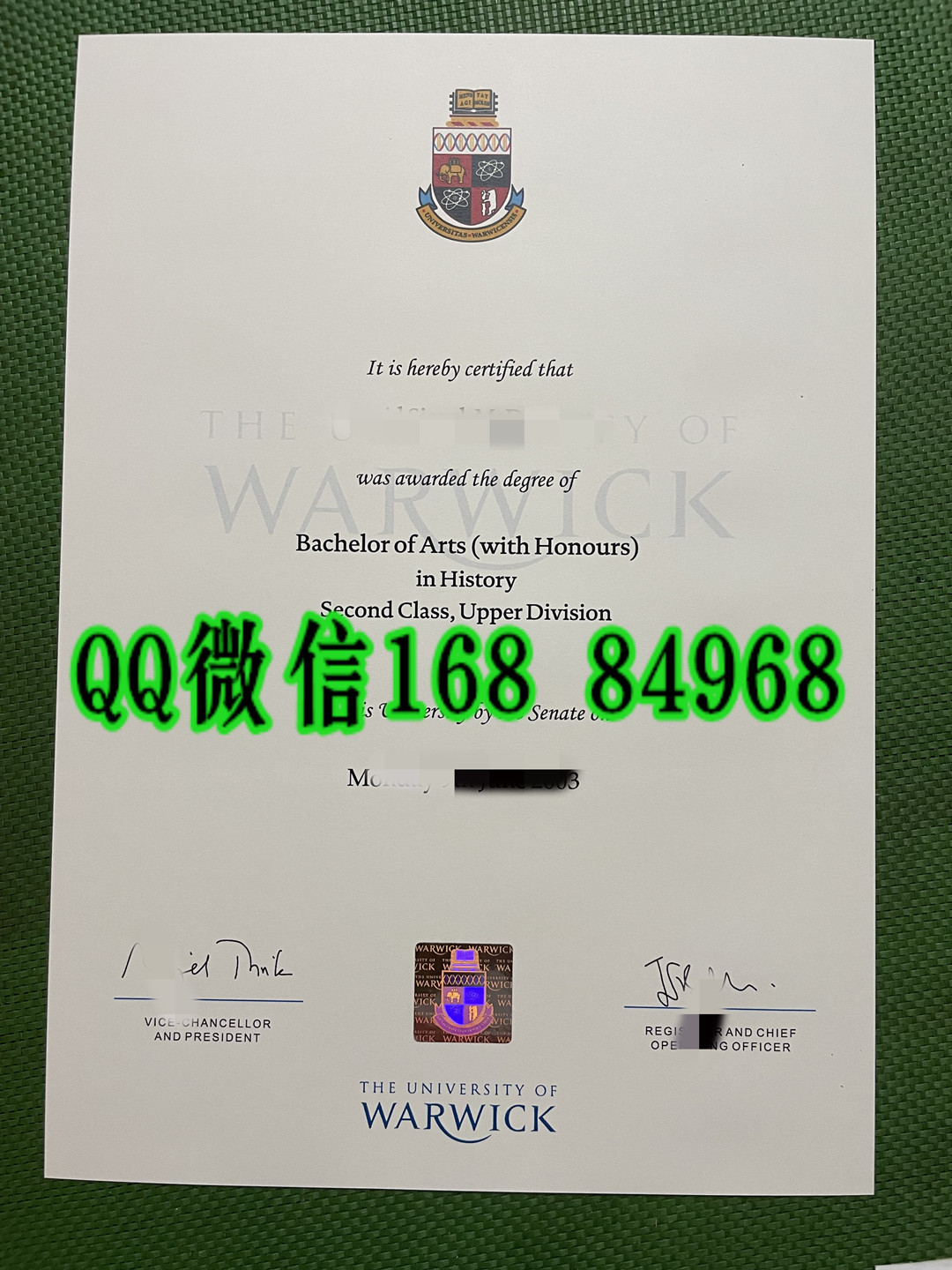 旧版本英国华威大学毕业证，英国华威大学毕业证中文翻译件