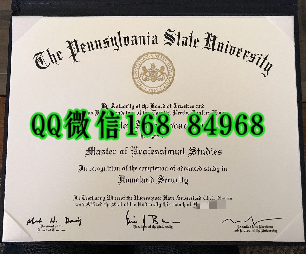 美国宾夕法尼亚州立大学毕业证，The Pennsylvania State University diploma