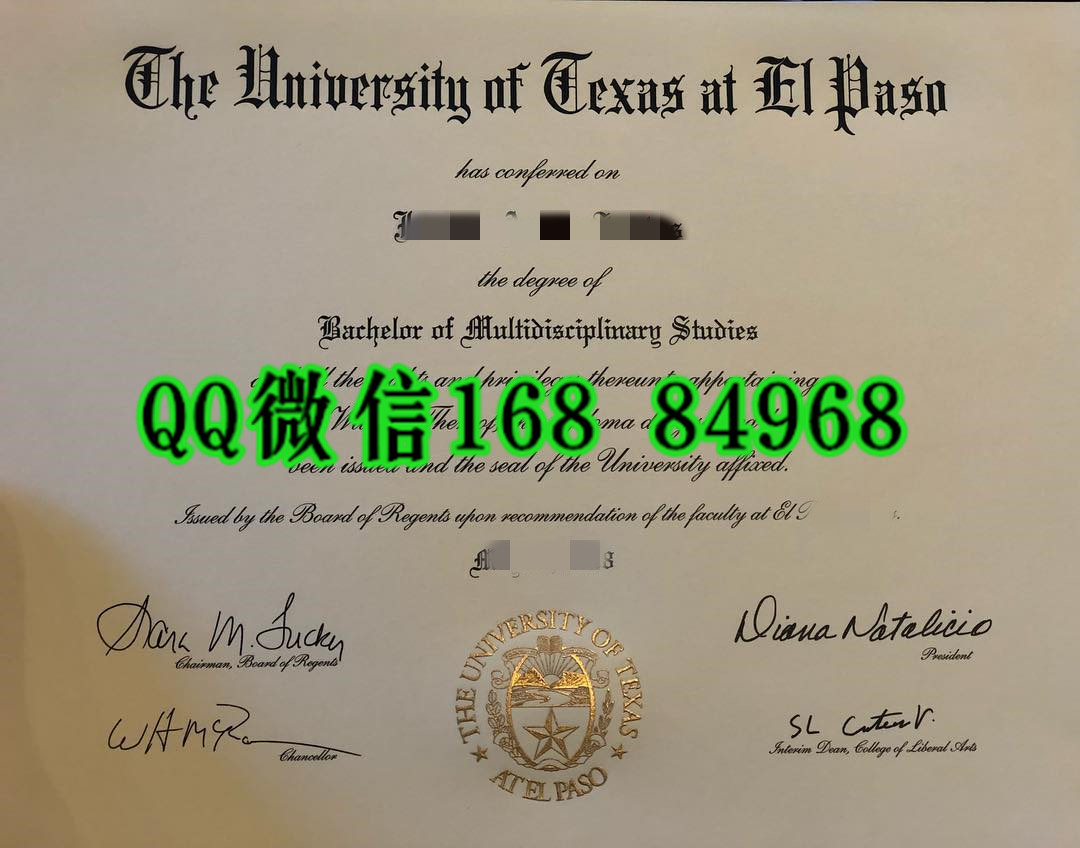 美国德克萨斯大学埃尔帕索分校毕业证，University of Texas at El paso diploma certificate