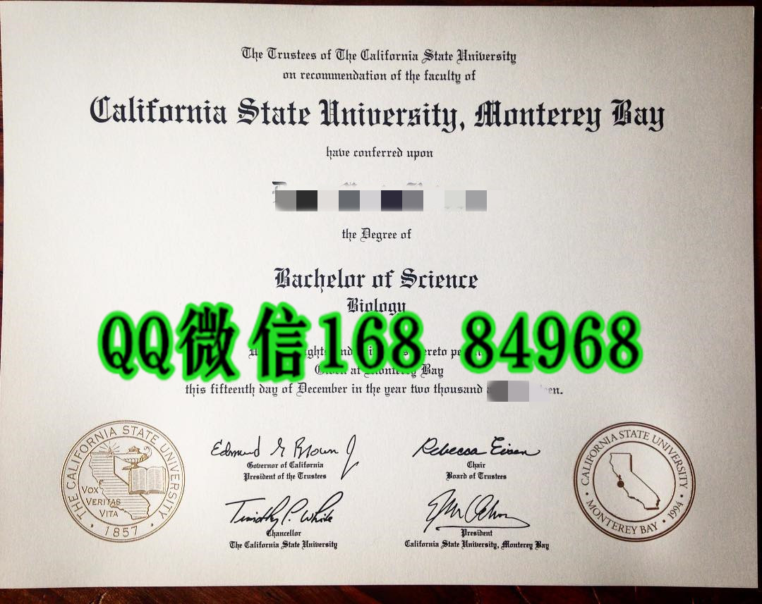 加州州立大学蒙特雷分校毕业证成绩单，California State University，Monterey Bay diploma certificate