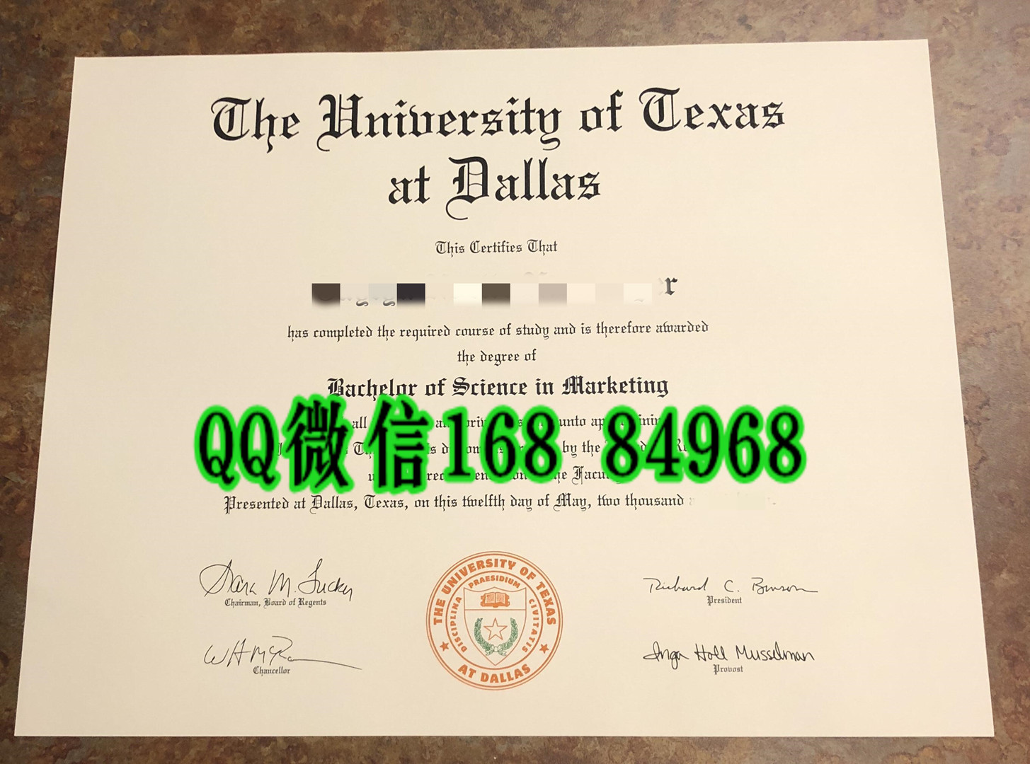 美国德克萨斯大学达拉斯分校毕业证，The University of Texas at Dallas diploma certificate