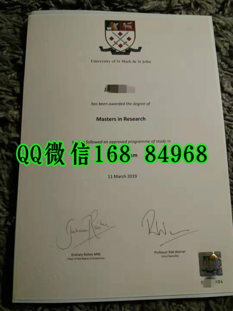 英国圣马克与圣约翰大学毕业证成绩单，University of St Mark & St John diploma certificate