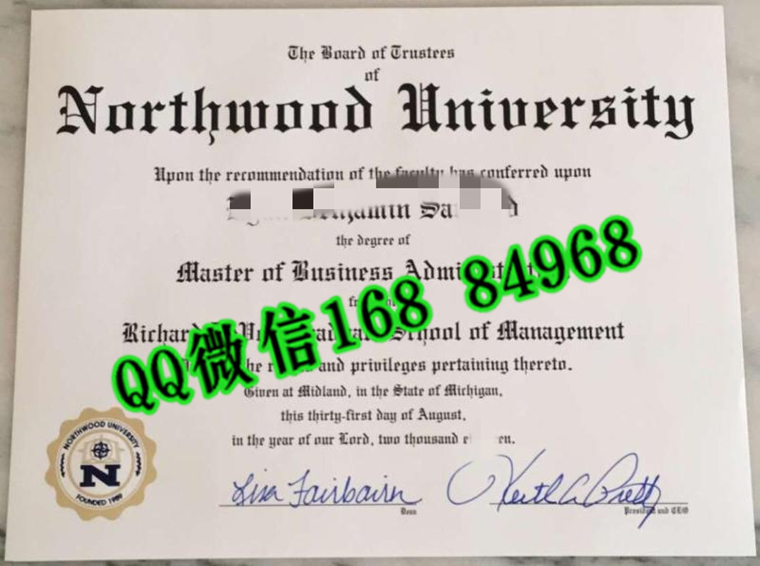 美国诺斯伍德大学毕业证成绩单，Northwood University diploma certificate