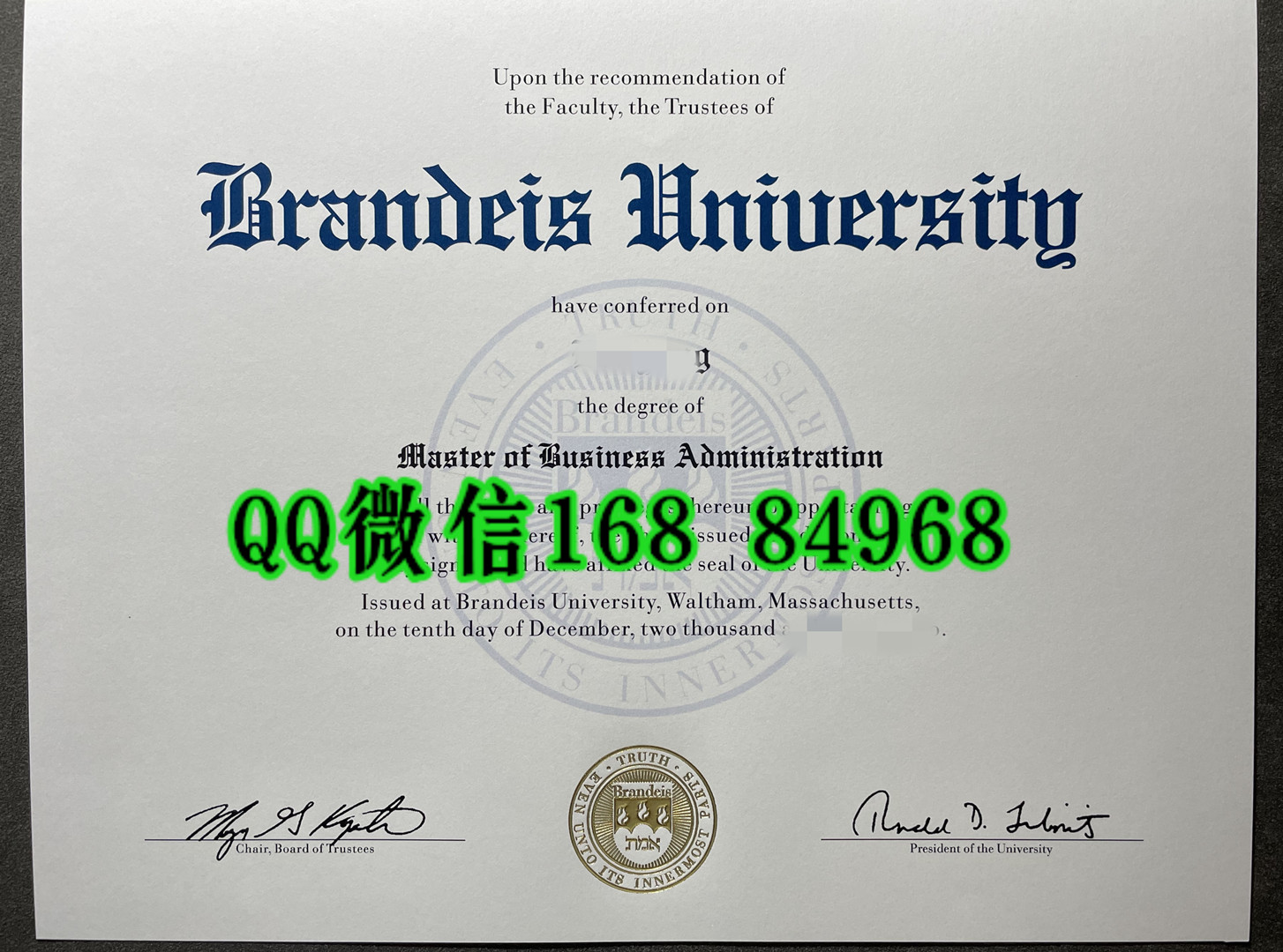 美国布兰迪斯大学Brandeis University毕业证，Brandeis University diploma degree