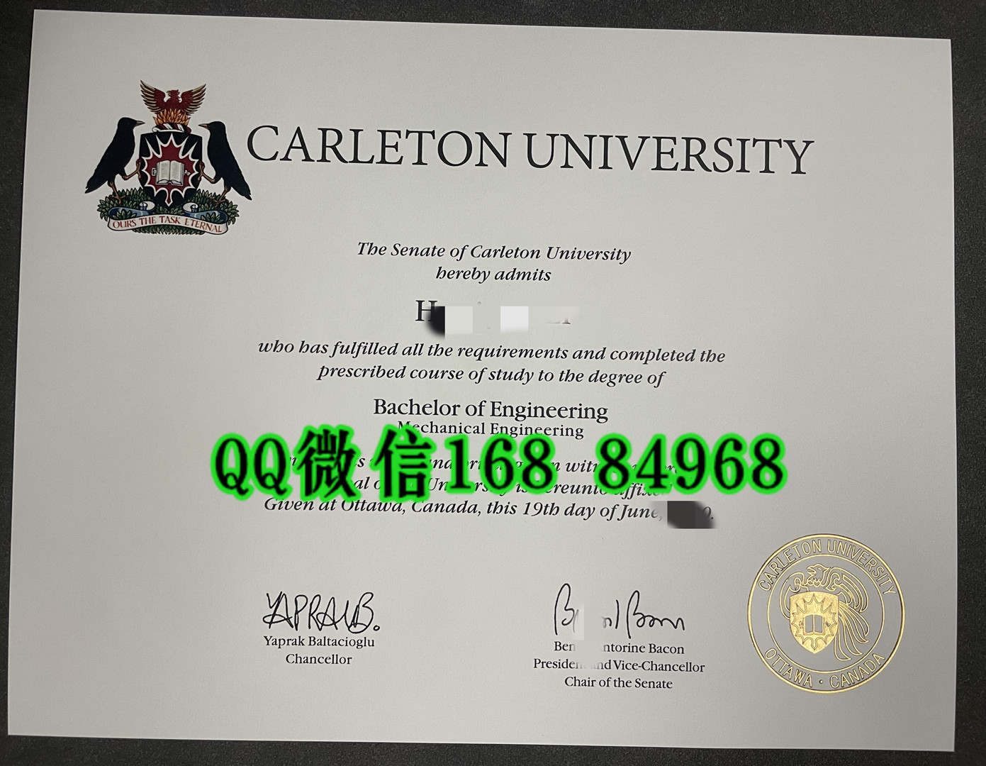 加拿大卡尔顿大学毕业证，Carleton University diploma degree