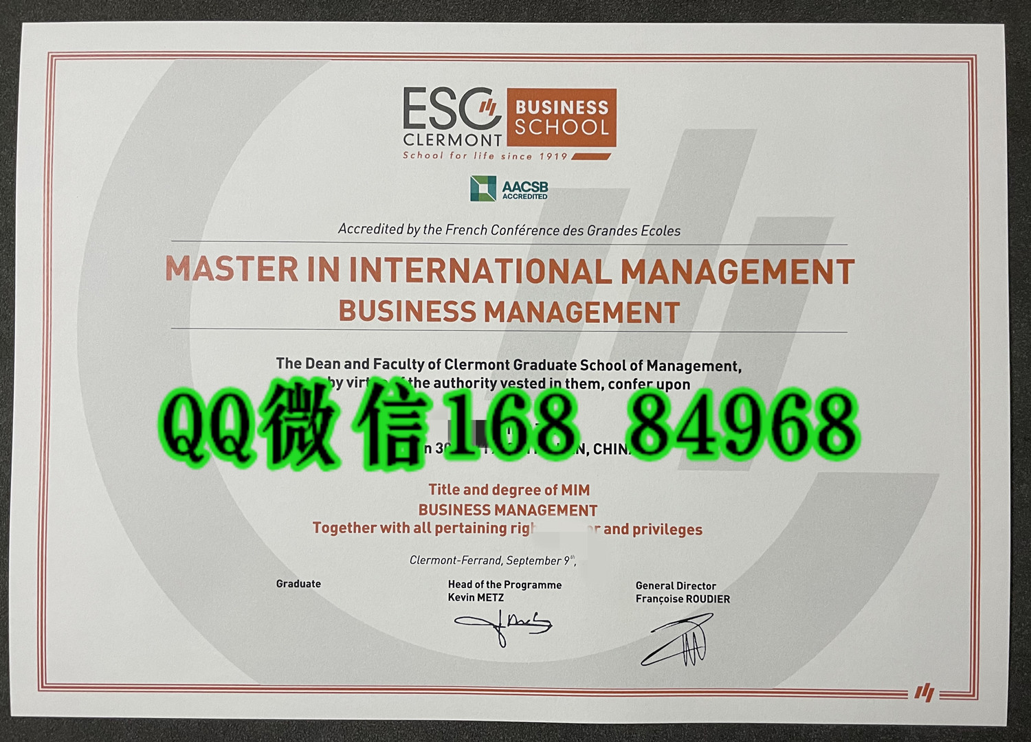 欧洲高等商学院硕士毕业证，ESCP Business School diploma