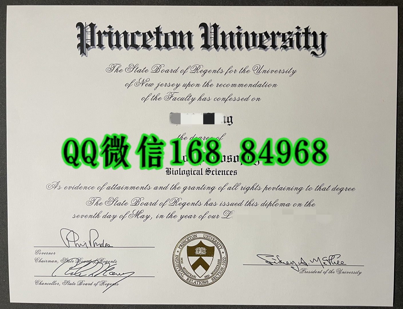 美国普林斯顿大学Princeton University毕业证，Princeton University diploma