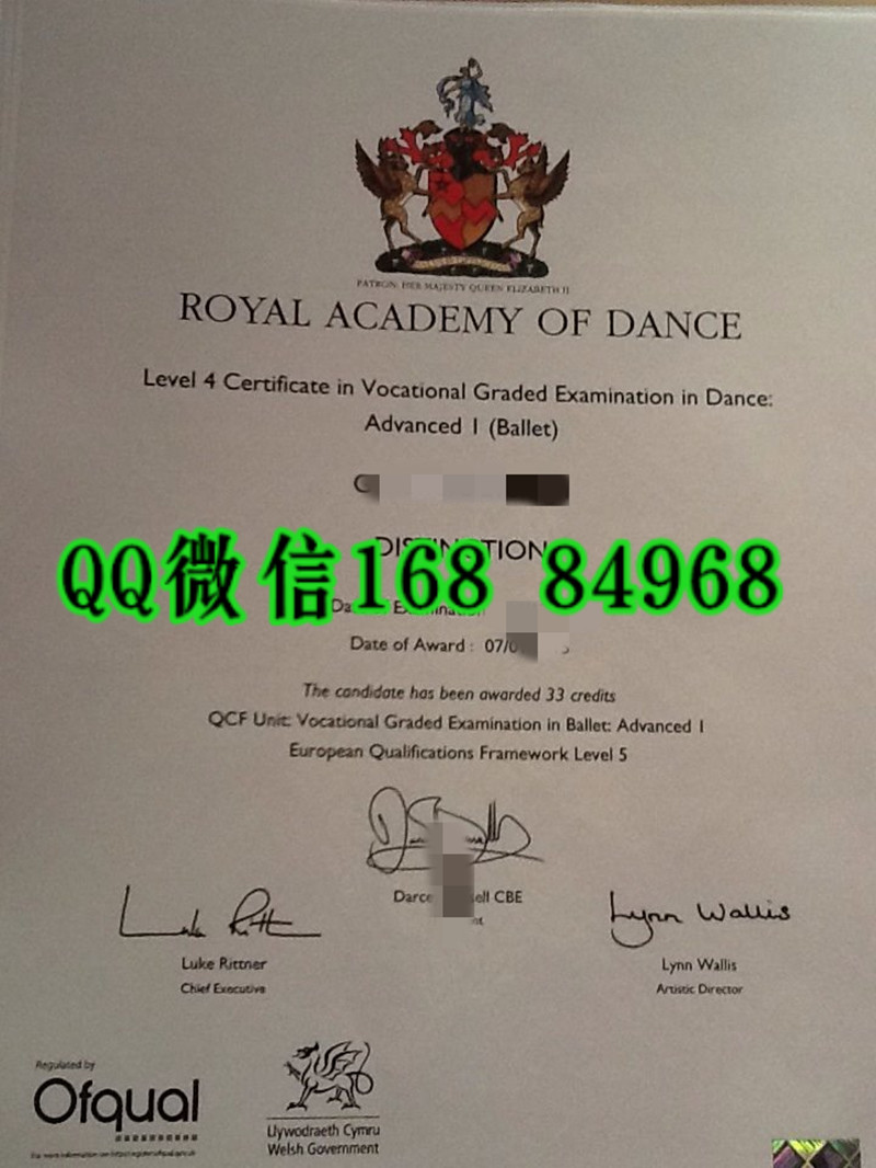 英国皇家舞蹈学院学位毕业证，Royal Academyof Dance diploma