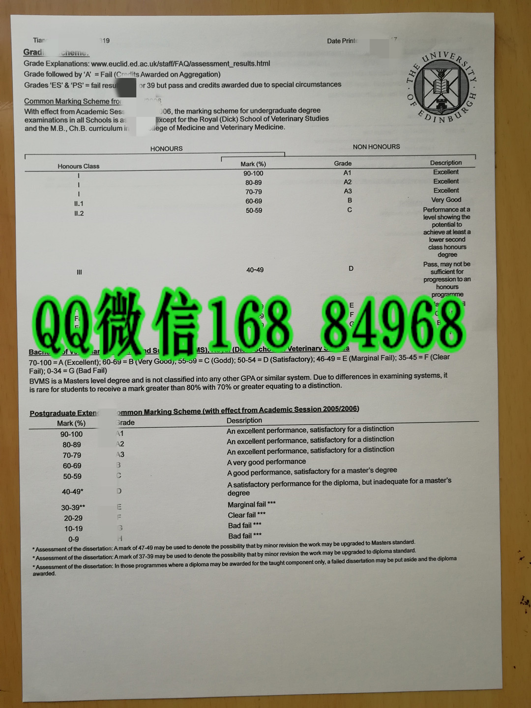 英国爱丁堡大学成绩单,英国Edinburgh大学成绩单学分修改