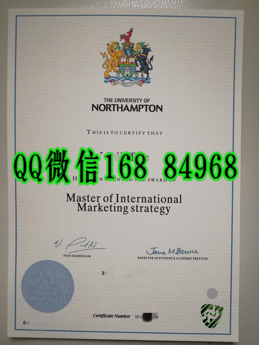 精致印刷|-英国北安普顿大学The University of Northampton diploma毕业证定制服务,