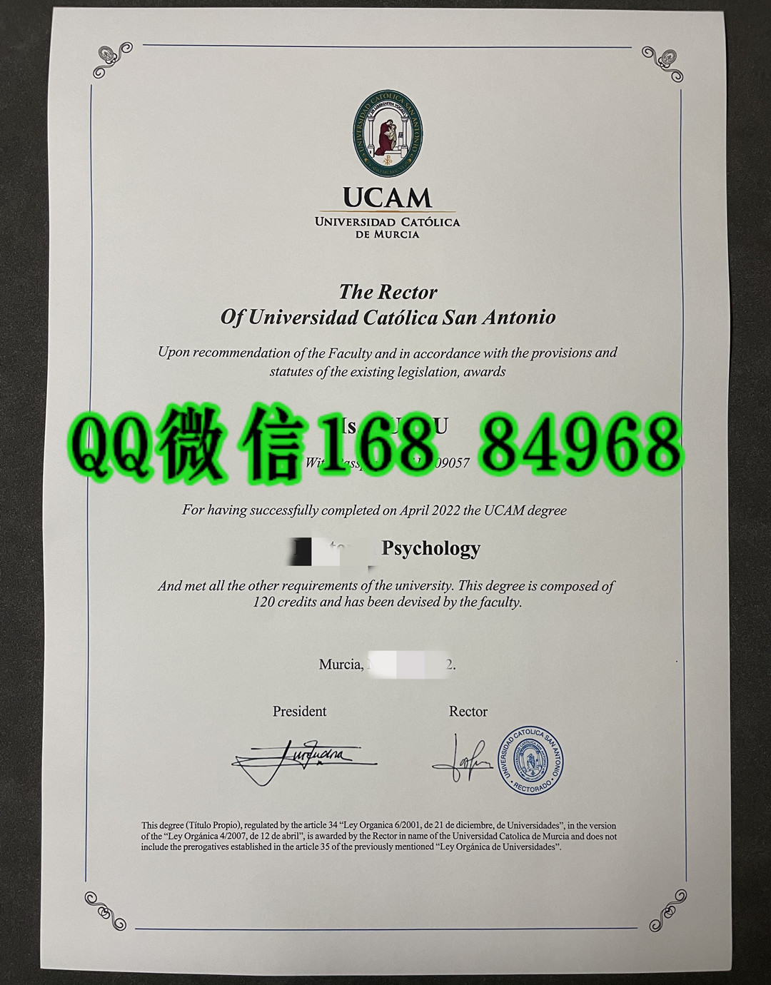 圣安东尼奥天主教大学毕业证，西班牙武康大学毕业证学位证
