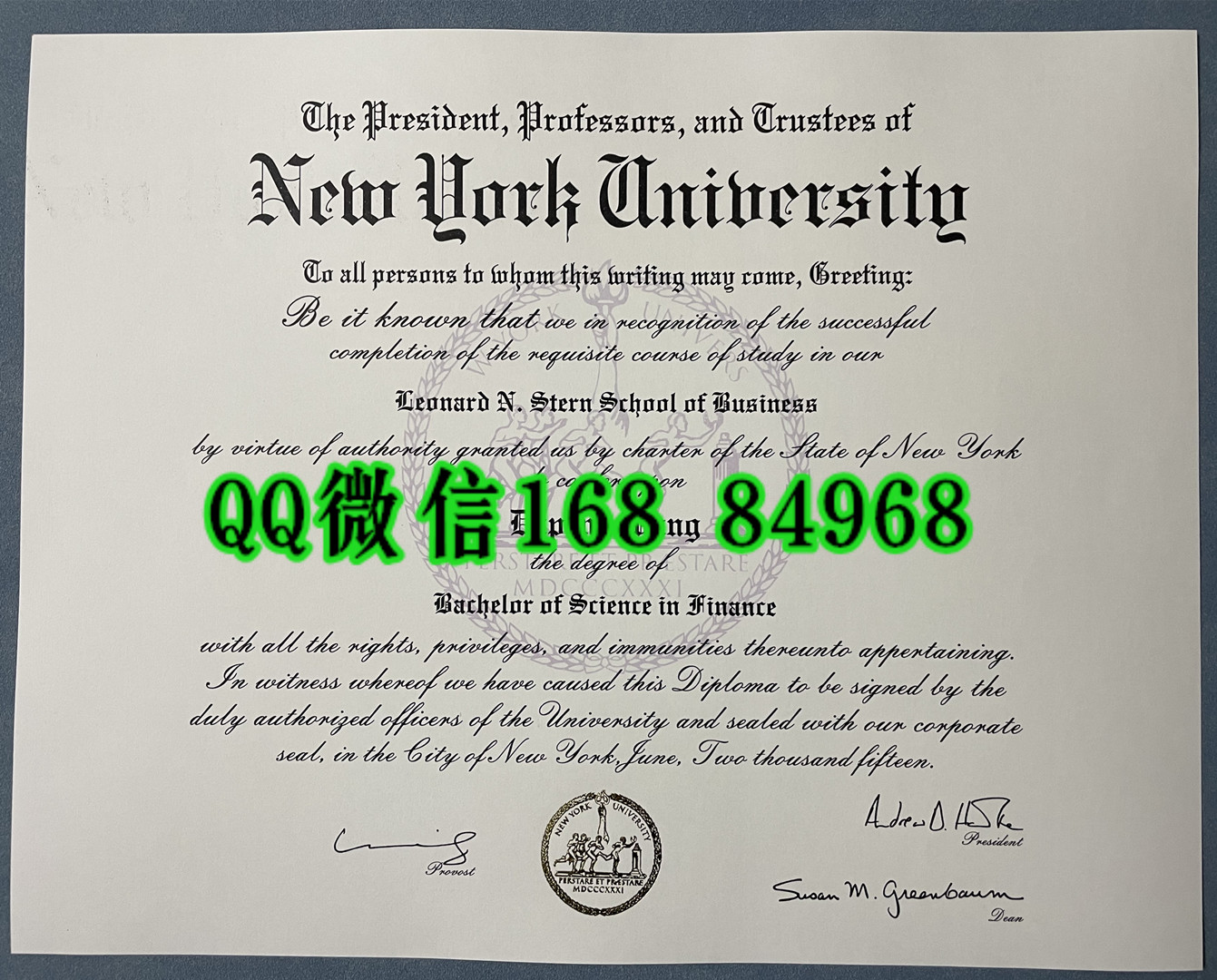 2015年纽约大学毕业证成绩单留才认证，New York University diploma