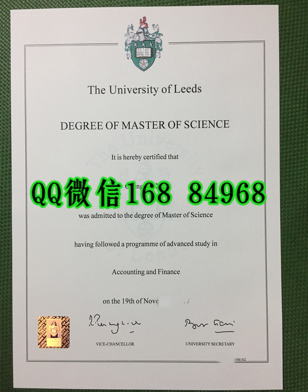英国利兹大学硕士毕业证成绩单留才认证，University of Leeds degree