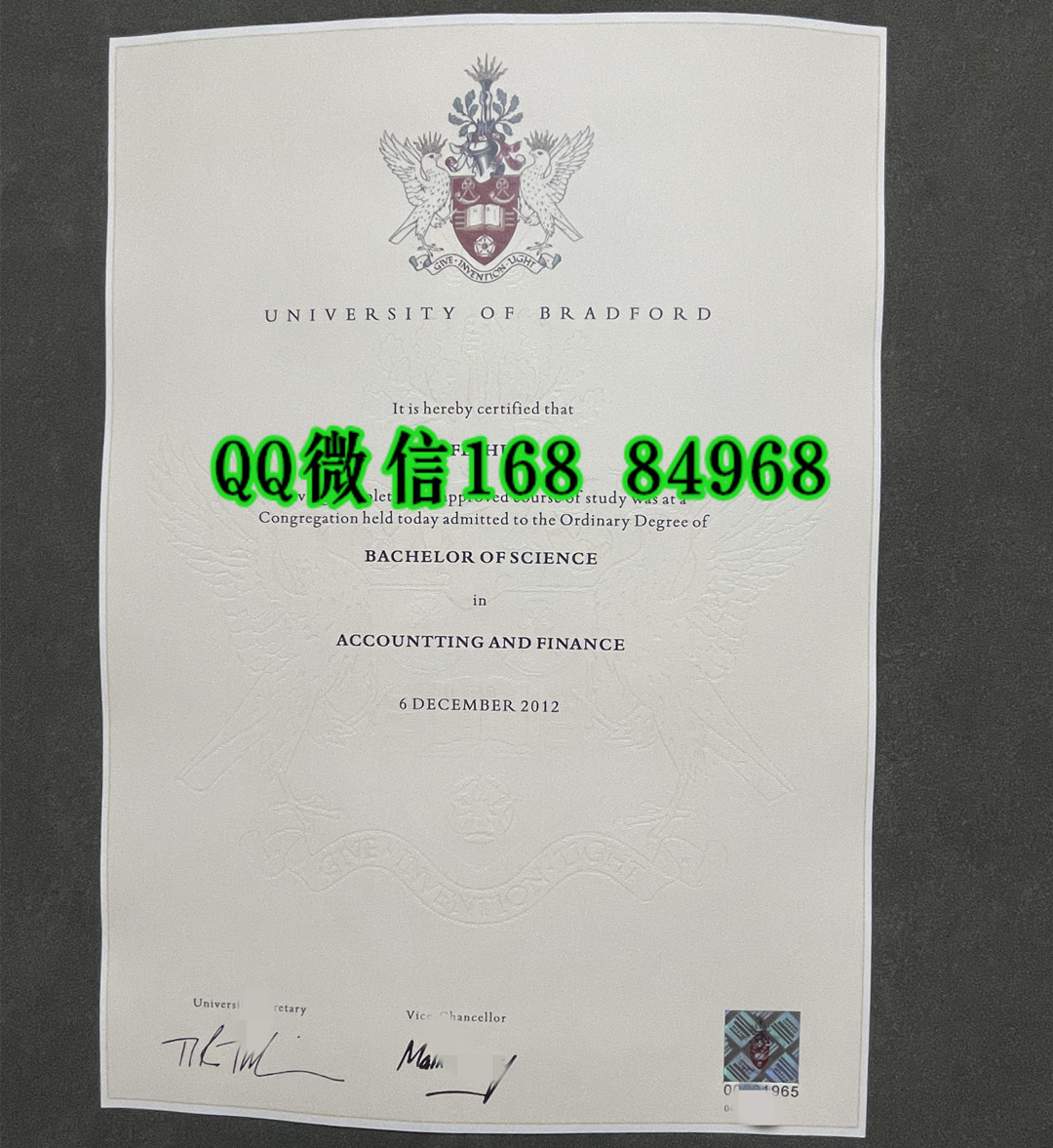 英国布拉德福德大学Bradford毕业证成绩单留信认证，University of Bradford degree