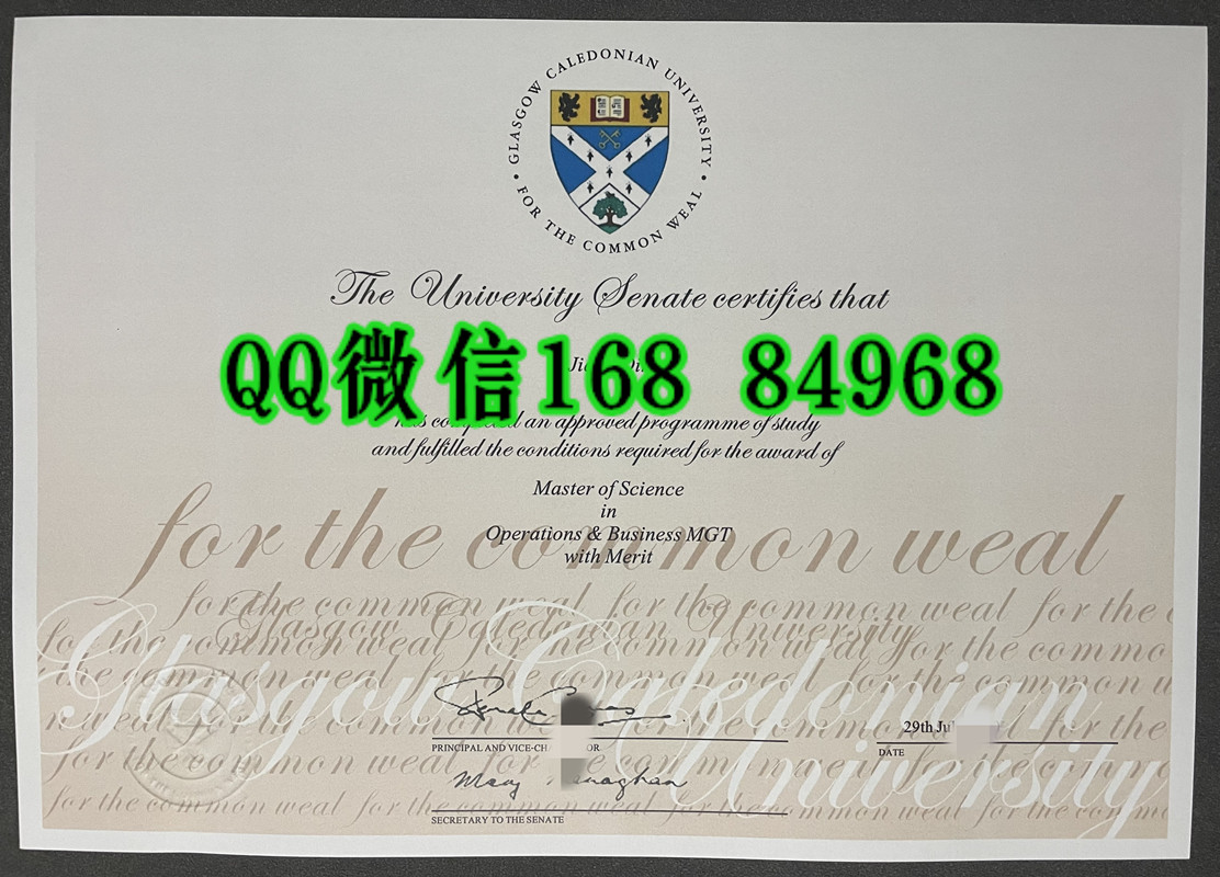 英国拉斯哥卡利多尼亚大学毕业证学位证，Glasgow Caledonian University degree