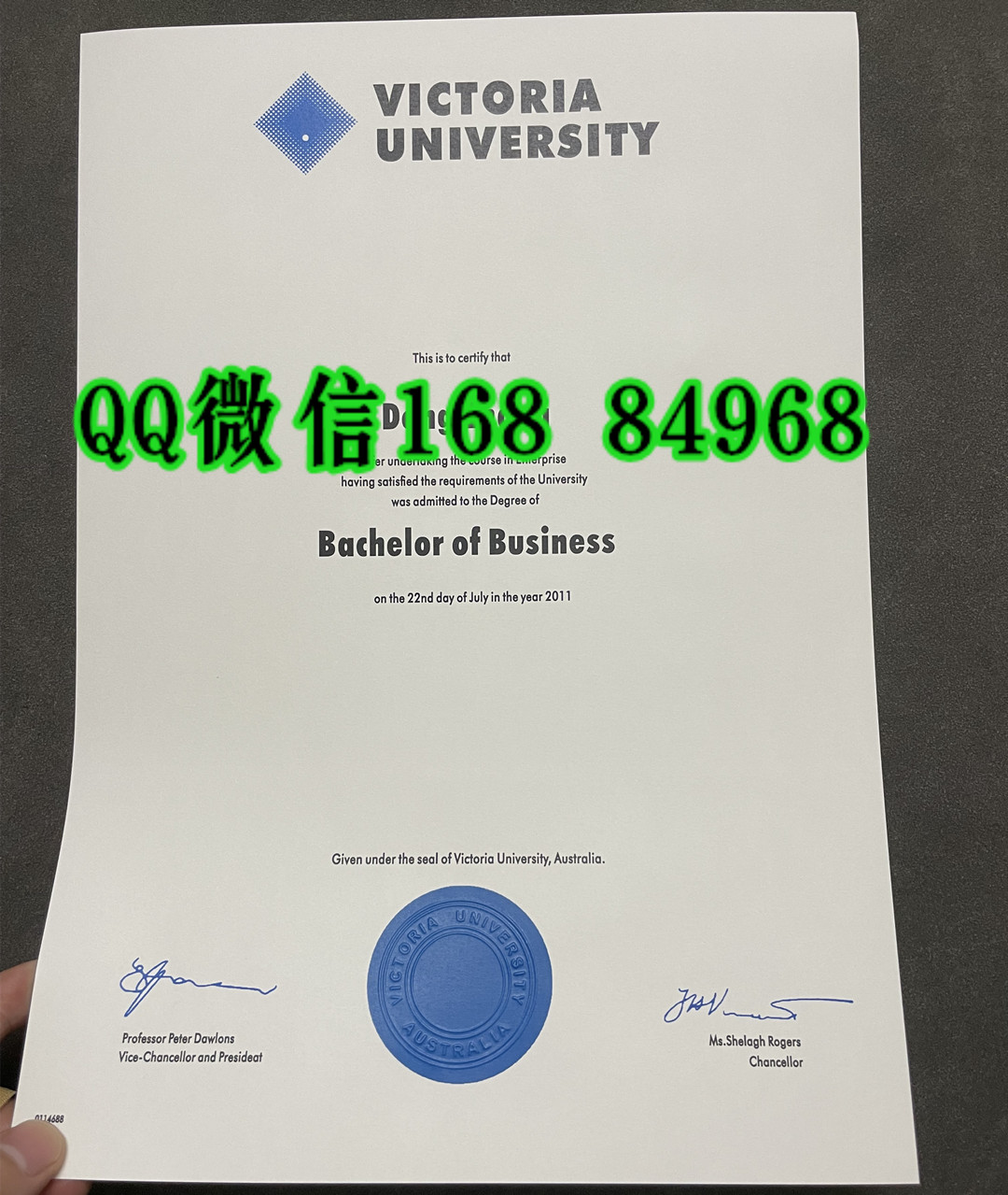 2011年澳洲维多利亚大学毕业证成绩单，victoria university diploma