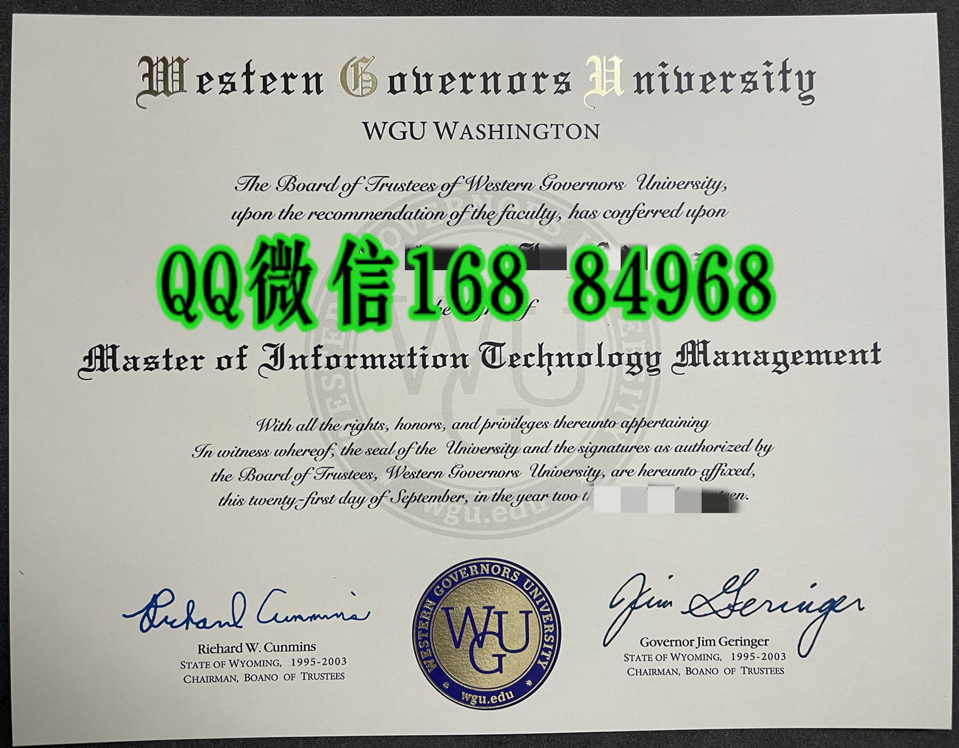美国西部州长大学毕业证成绩单留信网认证，Western Governors University diploma degree
