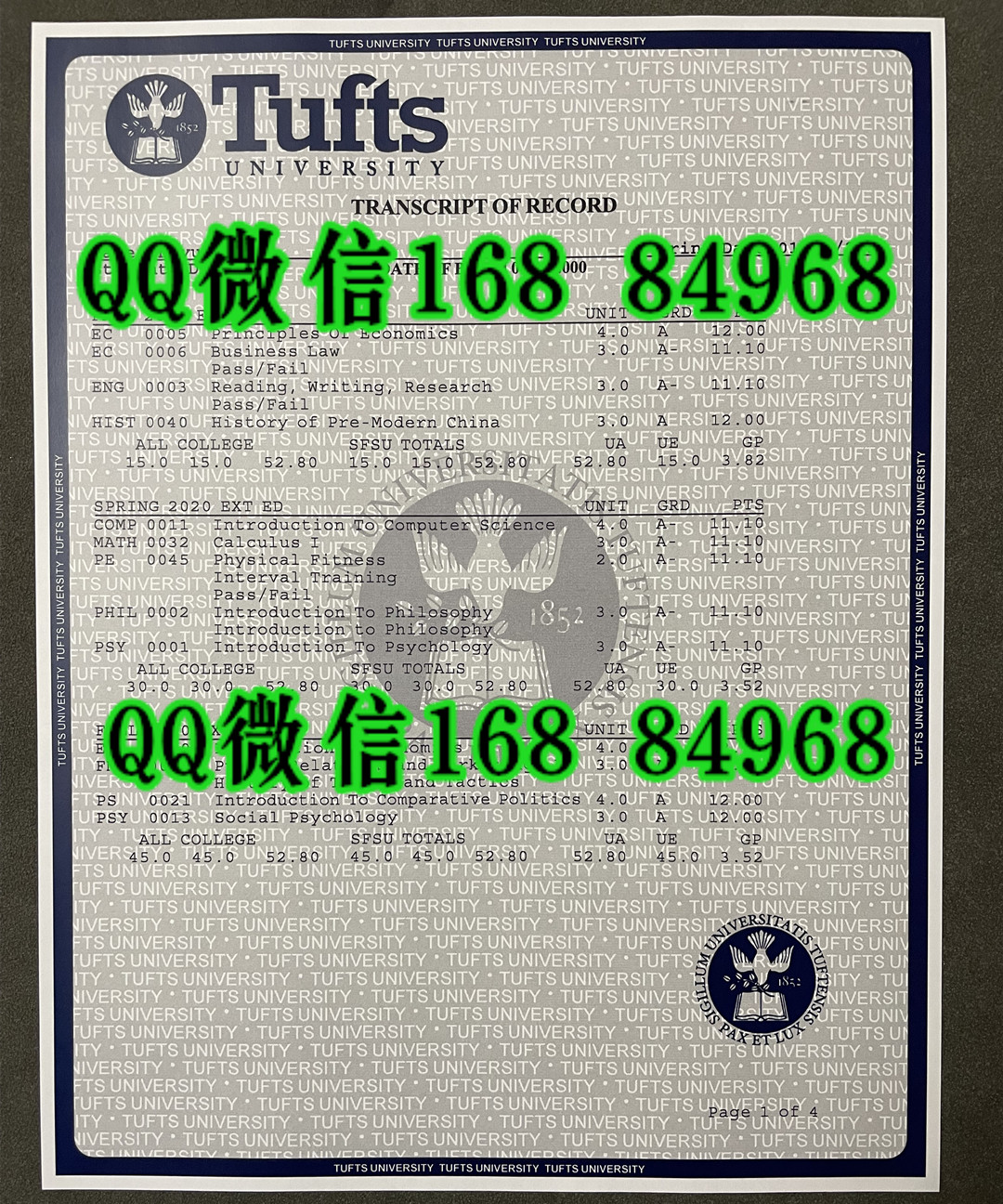 美国塔夫茨大学成绩单，tufts university transcript美国大学成绩单