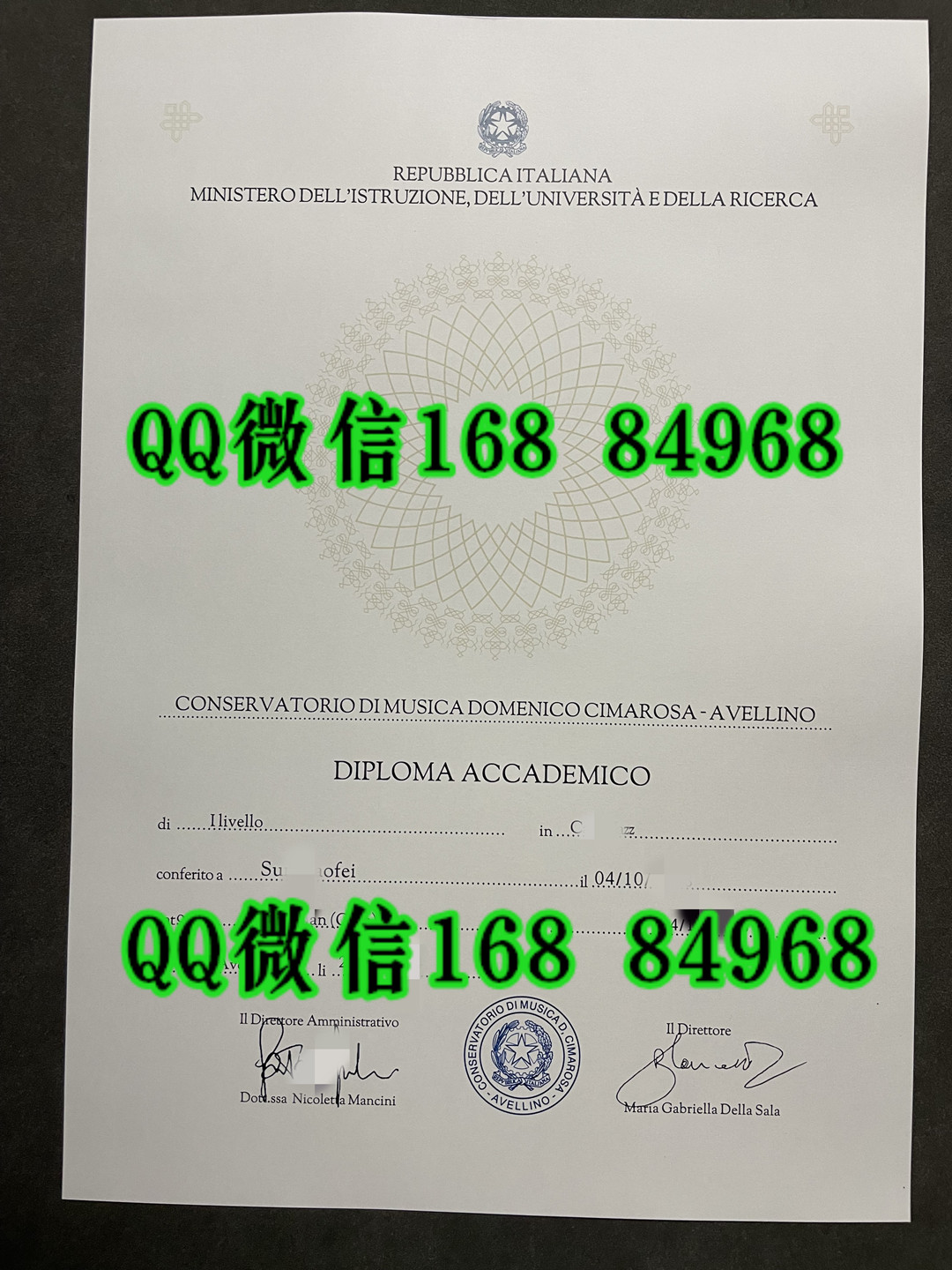 意大利阿维利诺音乐学院毕业证成绩单，Conservatorio Domenico Cimarosa di Avellino diploma degree