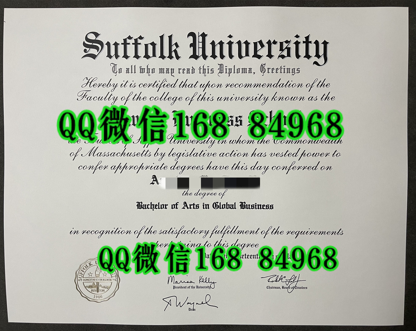 美国萨福克大学毕业证学位证样本，suffolk university diploma degree