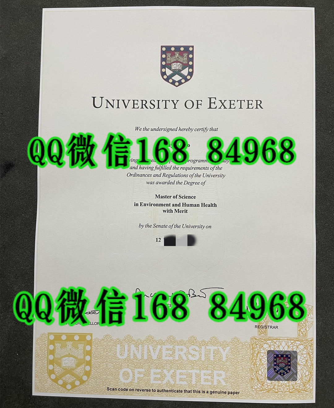 英国exeter埃克塞特大学硕士毕业证理学硕士，University of Exeter master degree
