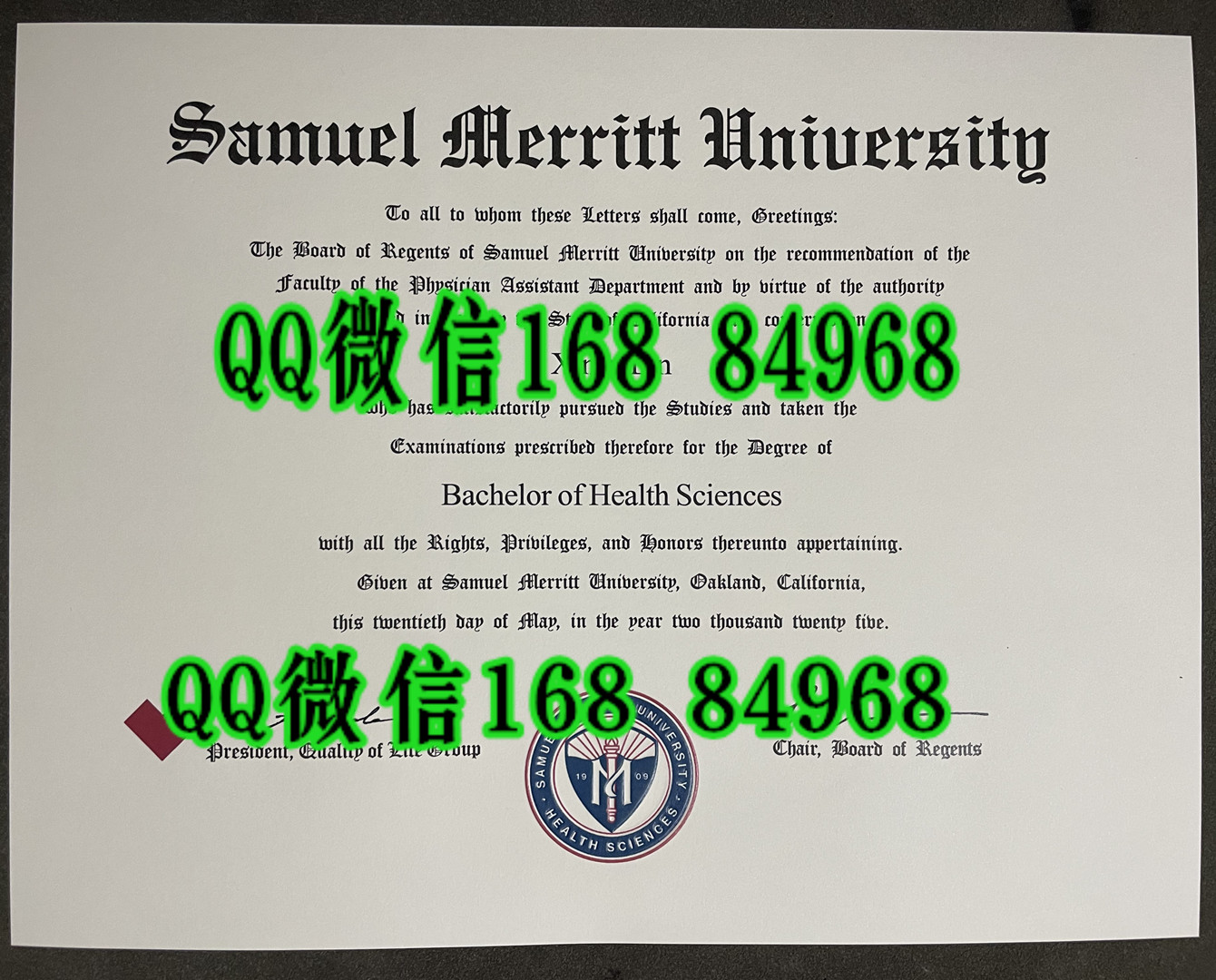 美国萨缪尔梅里特大学毕业证成绩单留才认证，samuel merritt uniuersity diploma degree