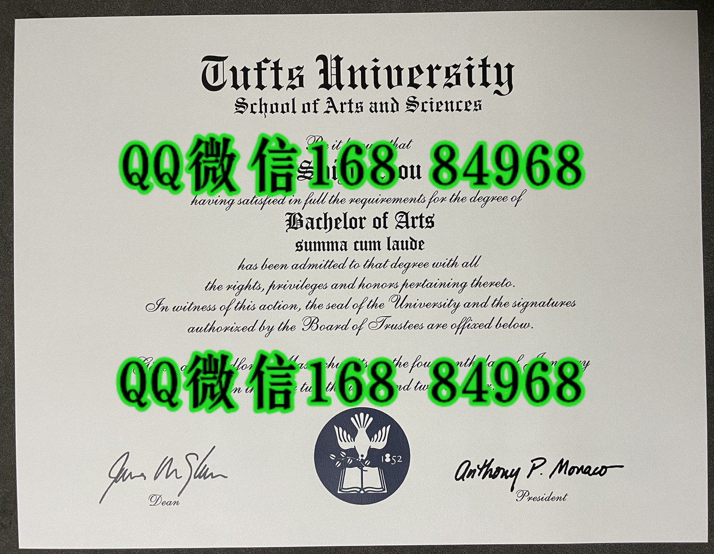美国塔夫茨大学毕业证学位证，tufts university diploma certificate