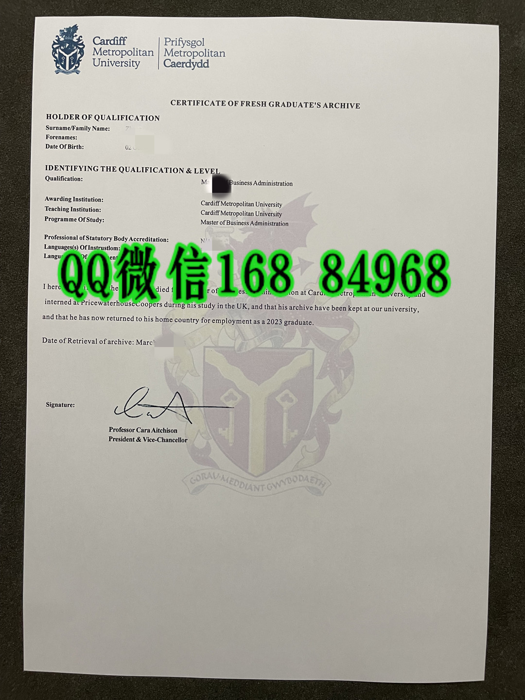 英国卡迪夫城市大学学习证明，英国卡迪夫城市大学学籍证明，英国卡迪夫城市大学在读证明