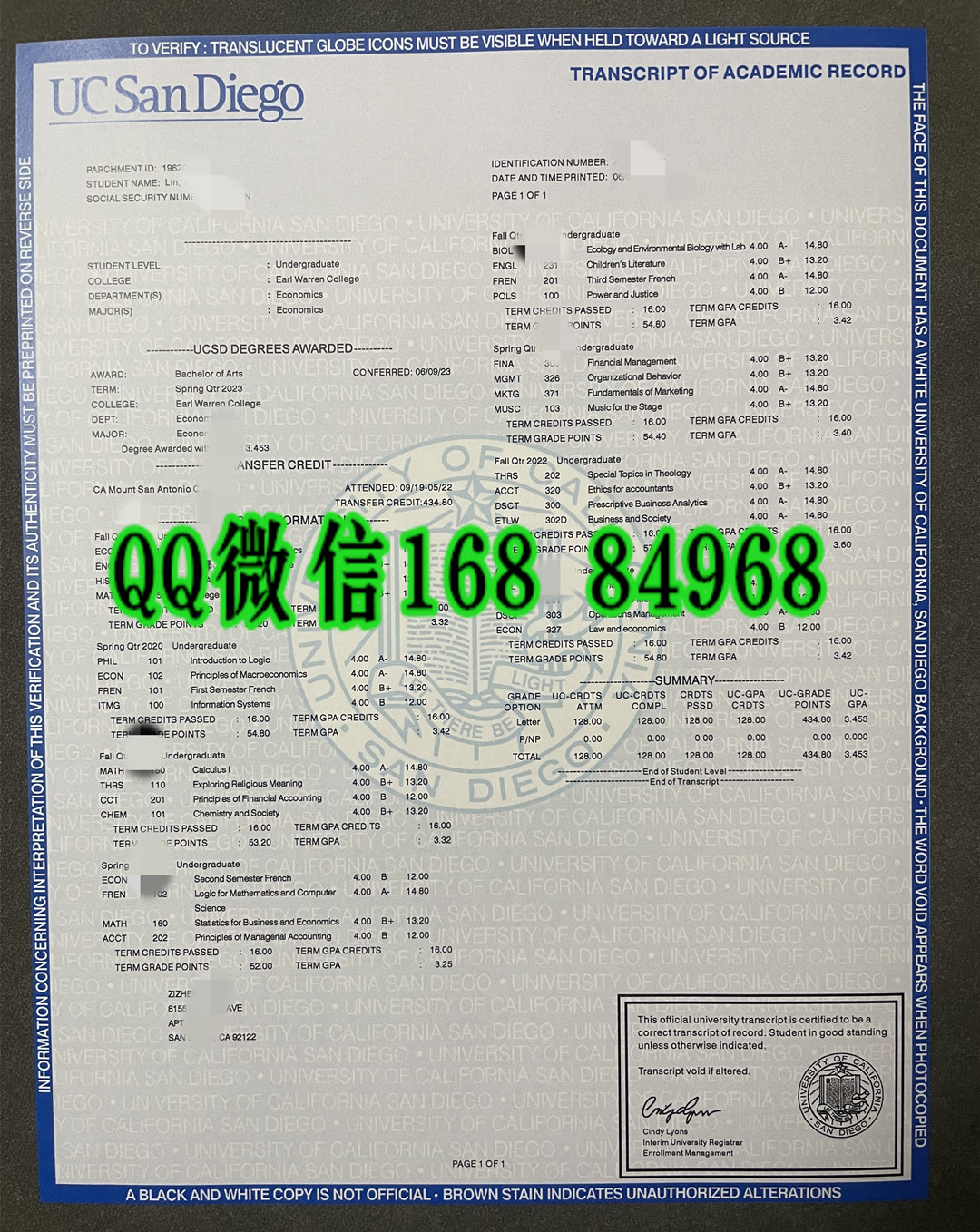 加利福尼亚大学圣迭戈分校成绩单，美国uc san diego大学毕业证成绩单